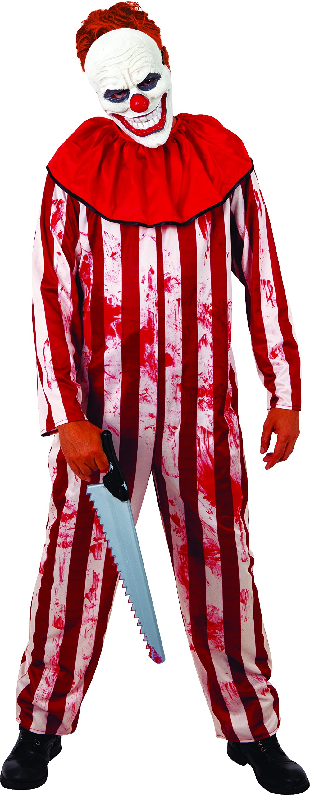 Rubies Disfraz Payaso Tarado para hombres, adulto, Jumpsuit con máscara, Oficial Rubies, para Halloween, Carnaval y cumpleaños