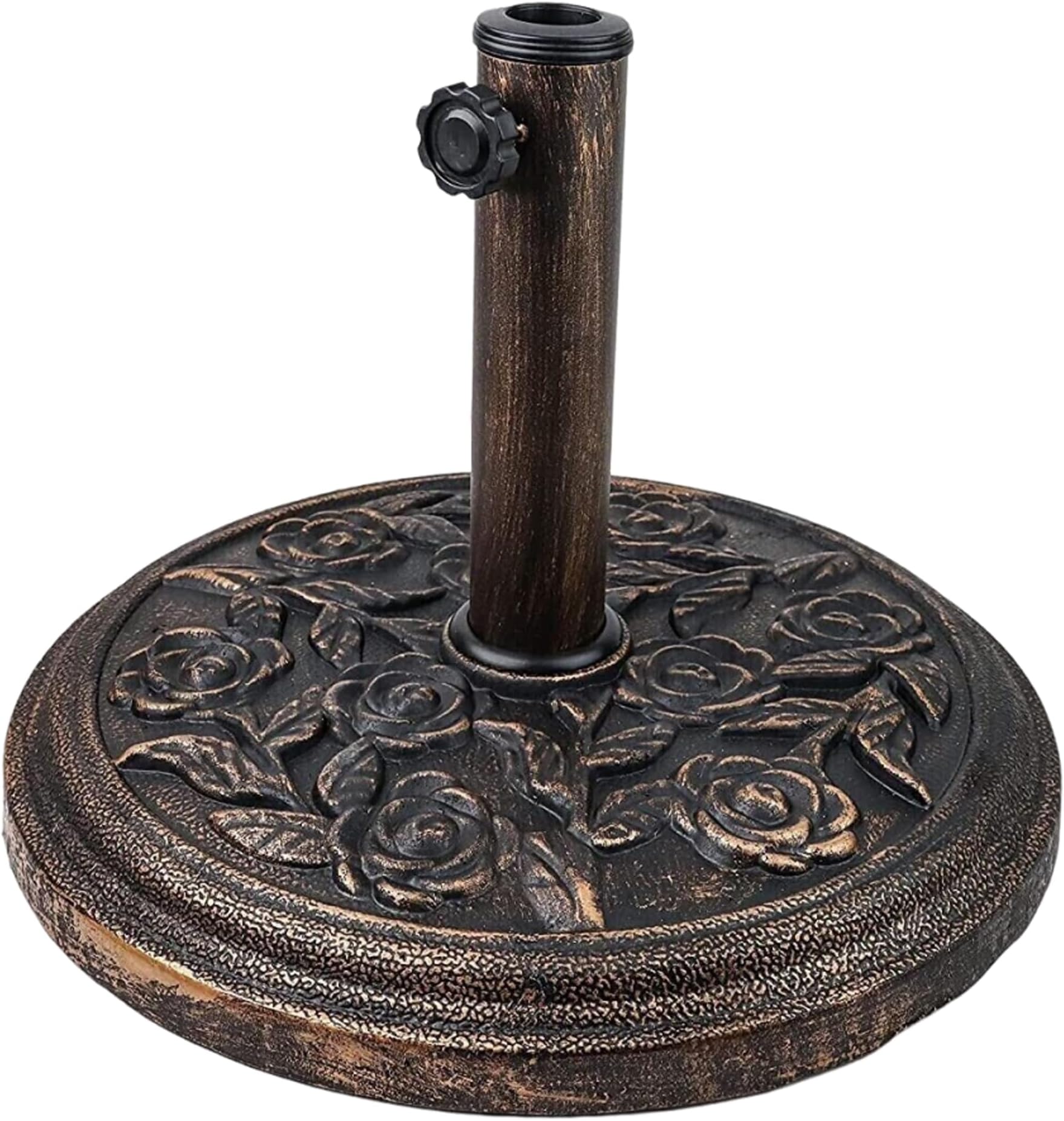 ATEK Cast Iron Parasol Base 12KG Umbrella Parasol Base Stand Round