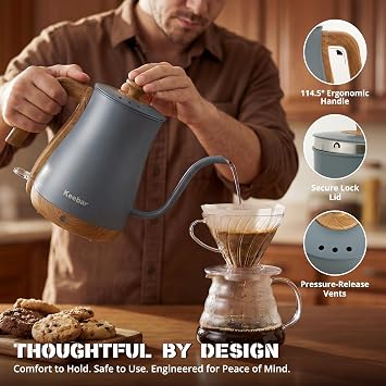 Gooseneck Electric Kettle, 1000W, 0.8 L, Auto Shut-Off