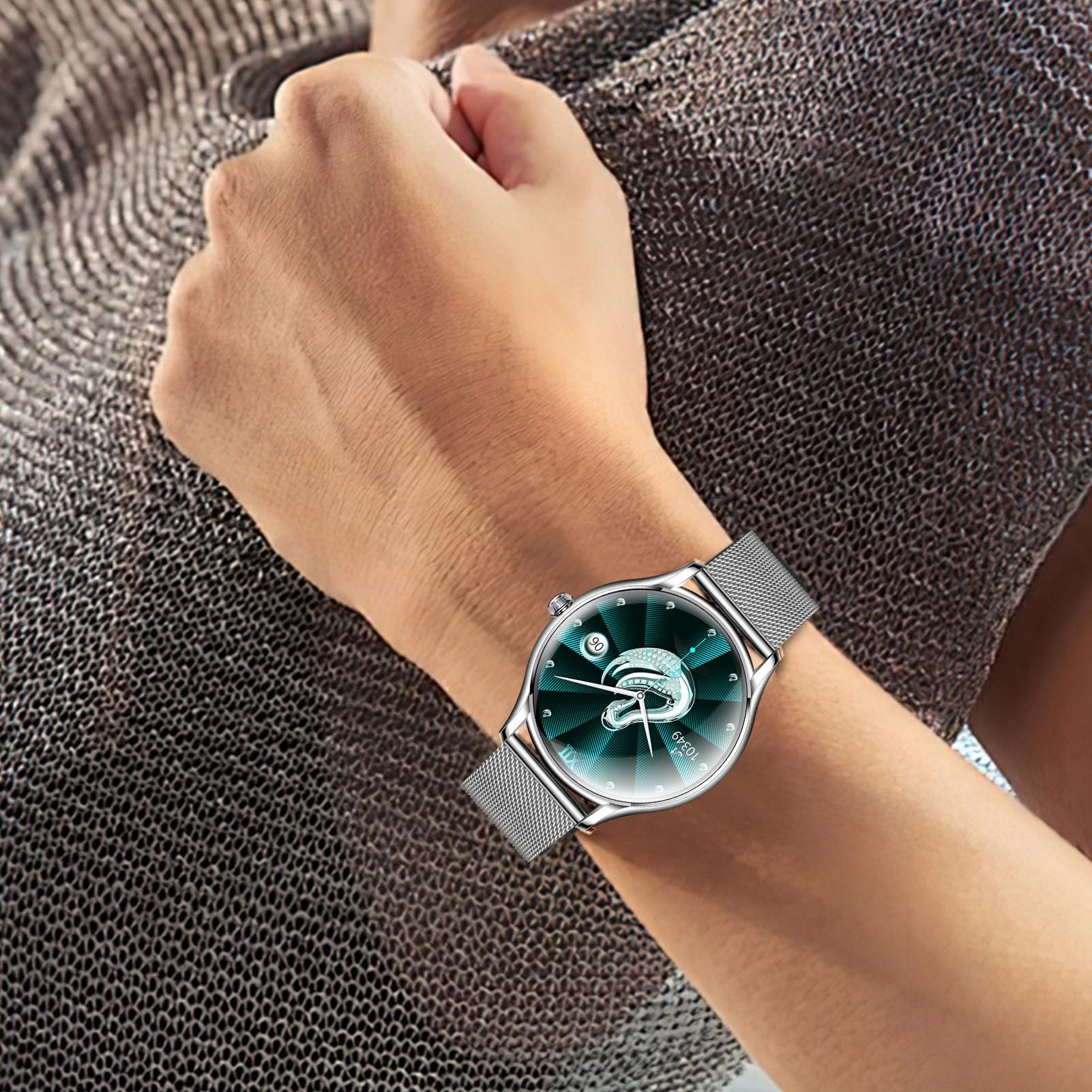 Touch Watch Smart HD Tracker di attività Impermeabile per Uomo Donna Schermo AMOLED da 1,43 Pollici Interfaccia Utente Dinamica Elegante Design in Lega di Zinco (Cinturino in acciaio color