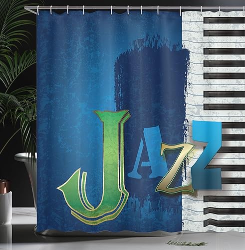 Miniatura 3 de Ambesonne - Colección de decoración, juego de cortina para regadera con ganchos