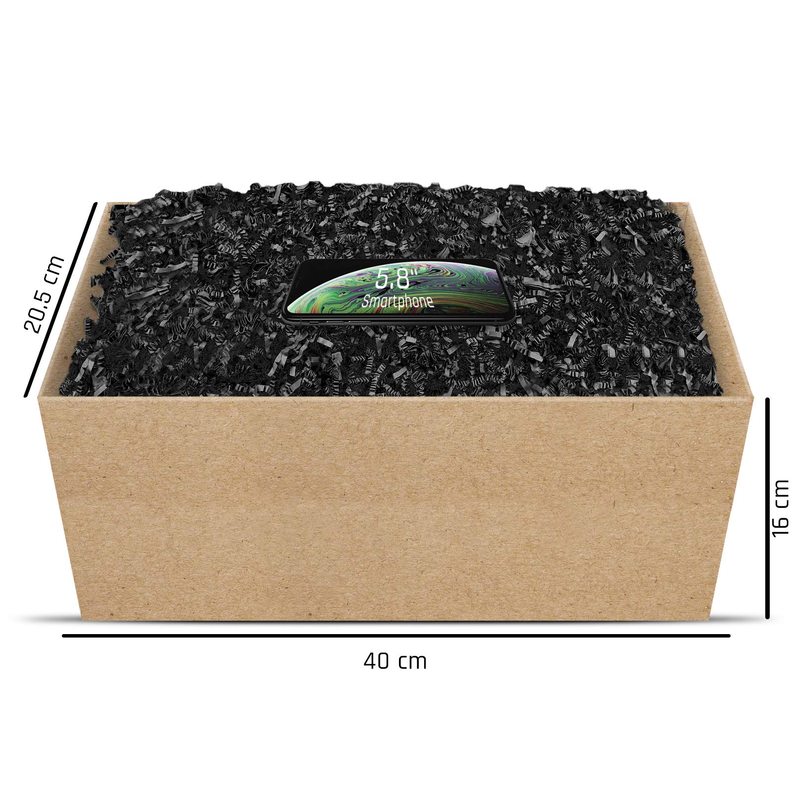 Geschenkfüllmaterial Umweltfreundliches Geschenkverpackungsmaterial viele Farben 125g-1kg (schwarz, 1kg)