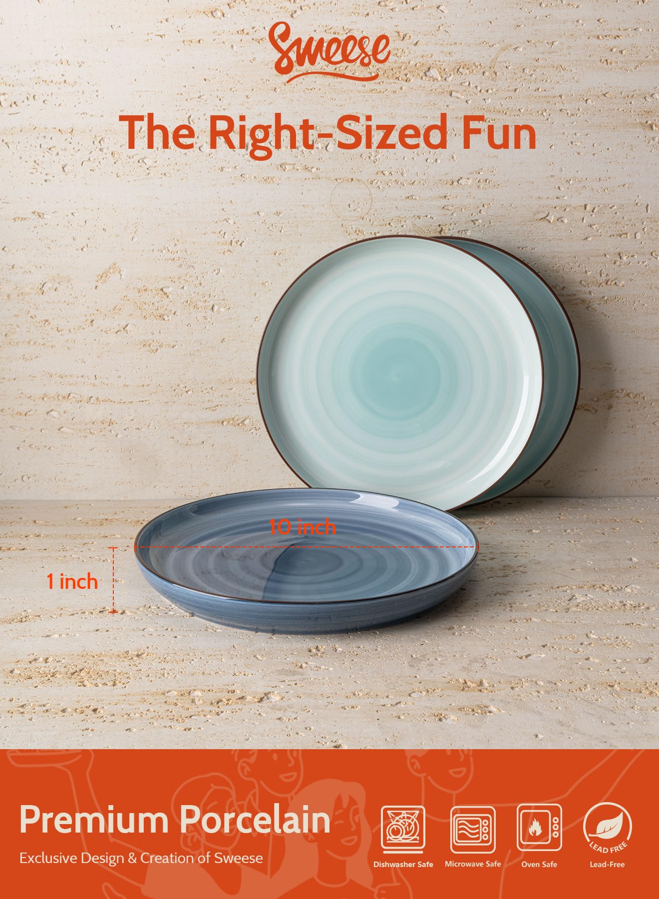 Snapklik.com : Dinner Plates, 10 Inch Round Ceramic Plates, Dish Set ...