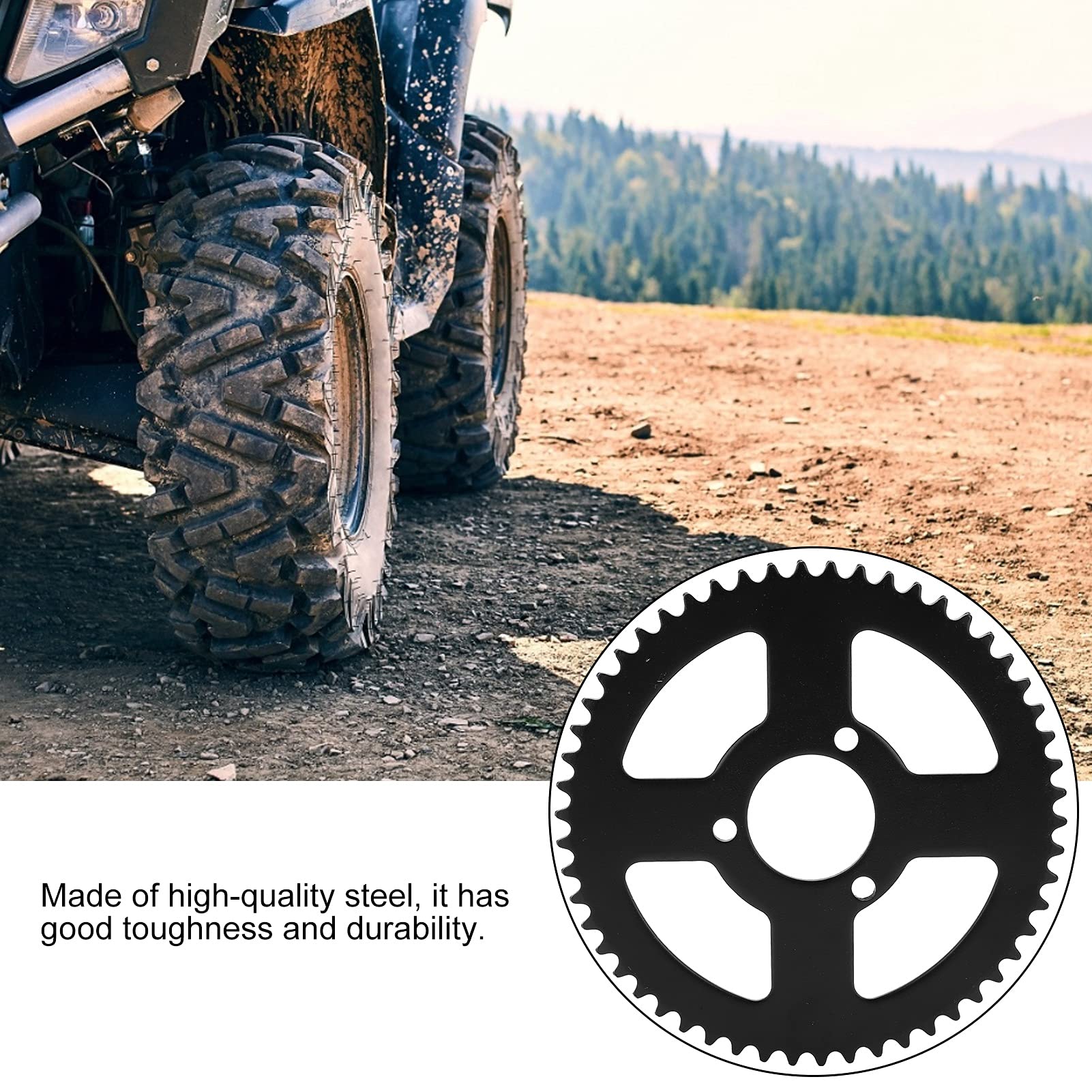 Zunate Pignone Catena Posteriore, T8F 54T 35mm dentata di Ricambio per pignone Posteriore in Acciaio per Moto ATV Go-Kart