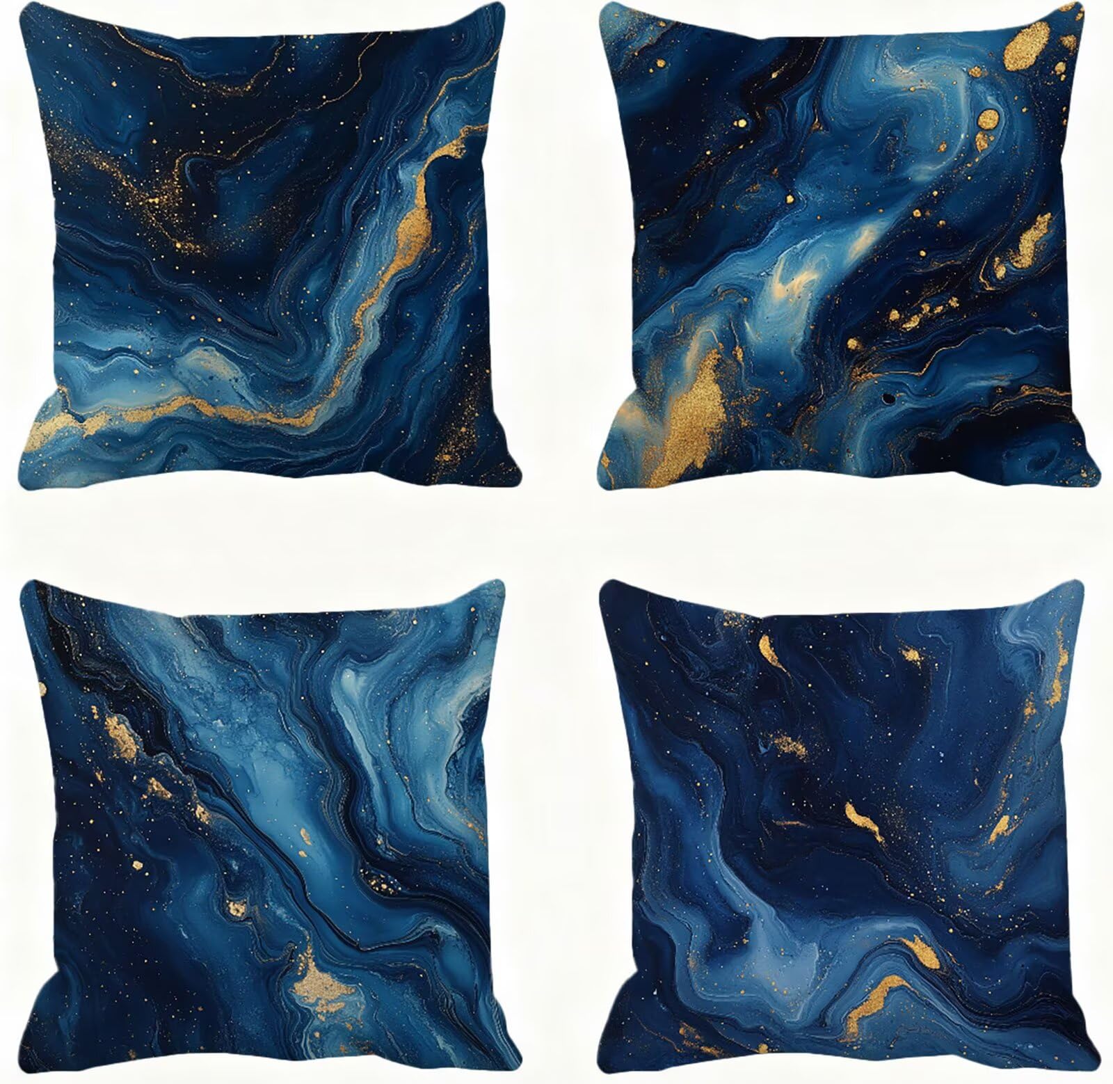 Azul Marino Funda Almohada 60x60 Oro Funda Cojin 60x60 Cojines Sofa Lino Fundas Almohadas Cuadrada Fundas Cojines Juego 4 Protector Almohada Cervicales y Cuello Pillows, para Jardin Dormitorio E - 539