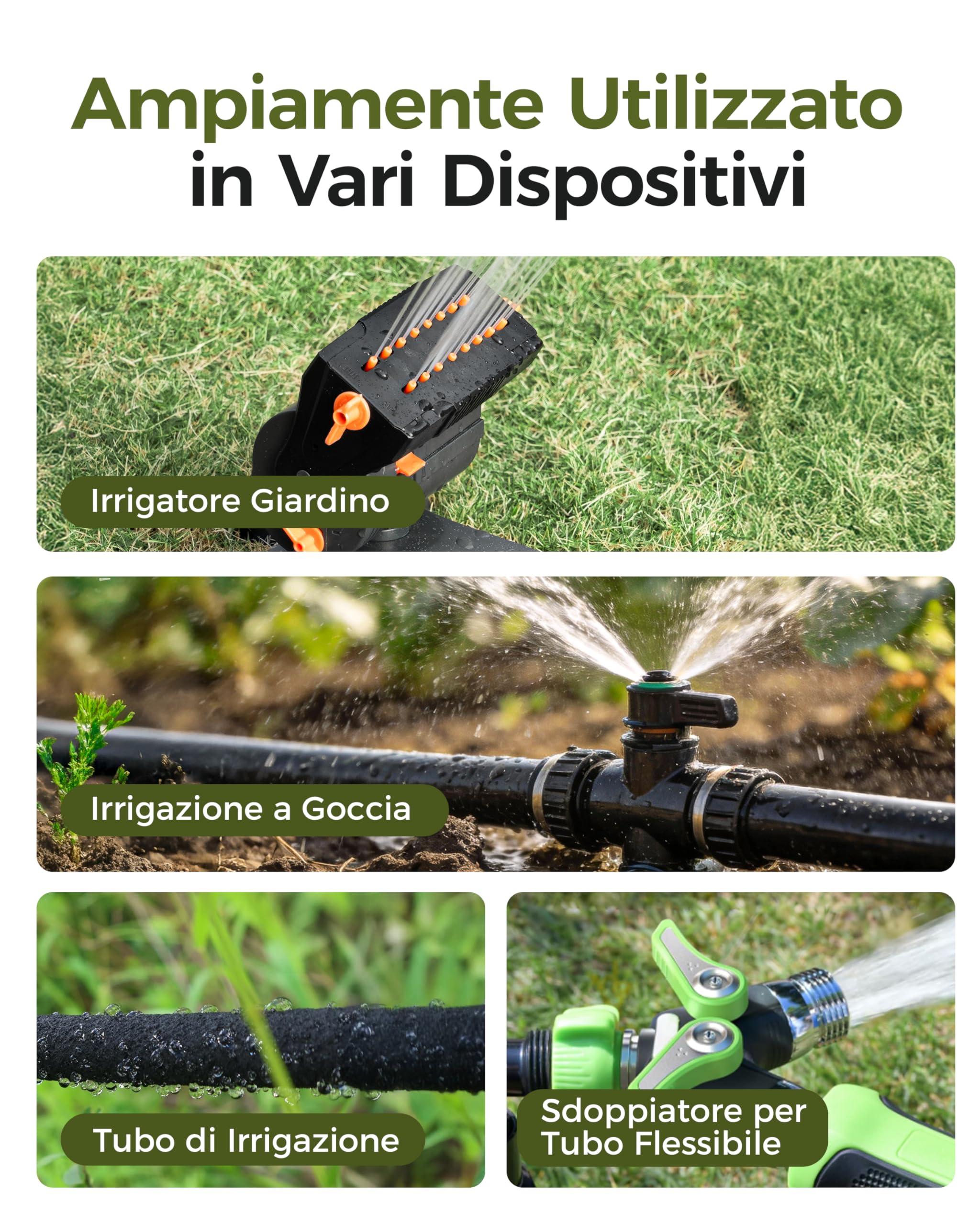 Diivoo Ottone Centralina Irrigazione 3 Vie per Giardino, Prato, Cortile | Ampio Display LCD, Ritardo Pioggia, Irrigazione Manuale