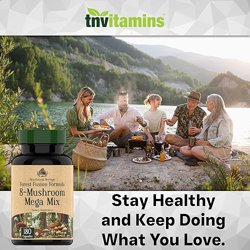 Miniatura 6 de Complejo de hongos 8 – 180 cápsulas – Melena de león, Reishi, Chaga, Cordyceps y cola de pavo – Suplemento natural de apoyo inmunológico, enfoque