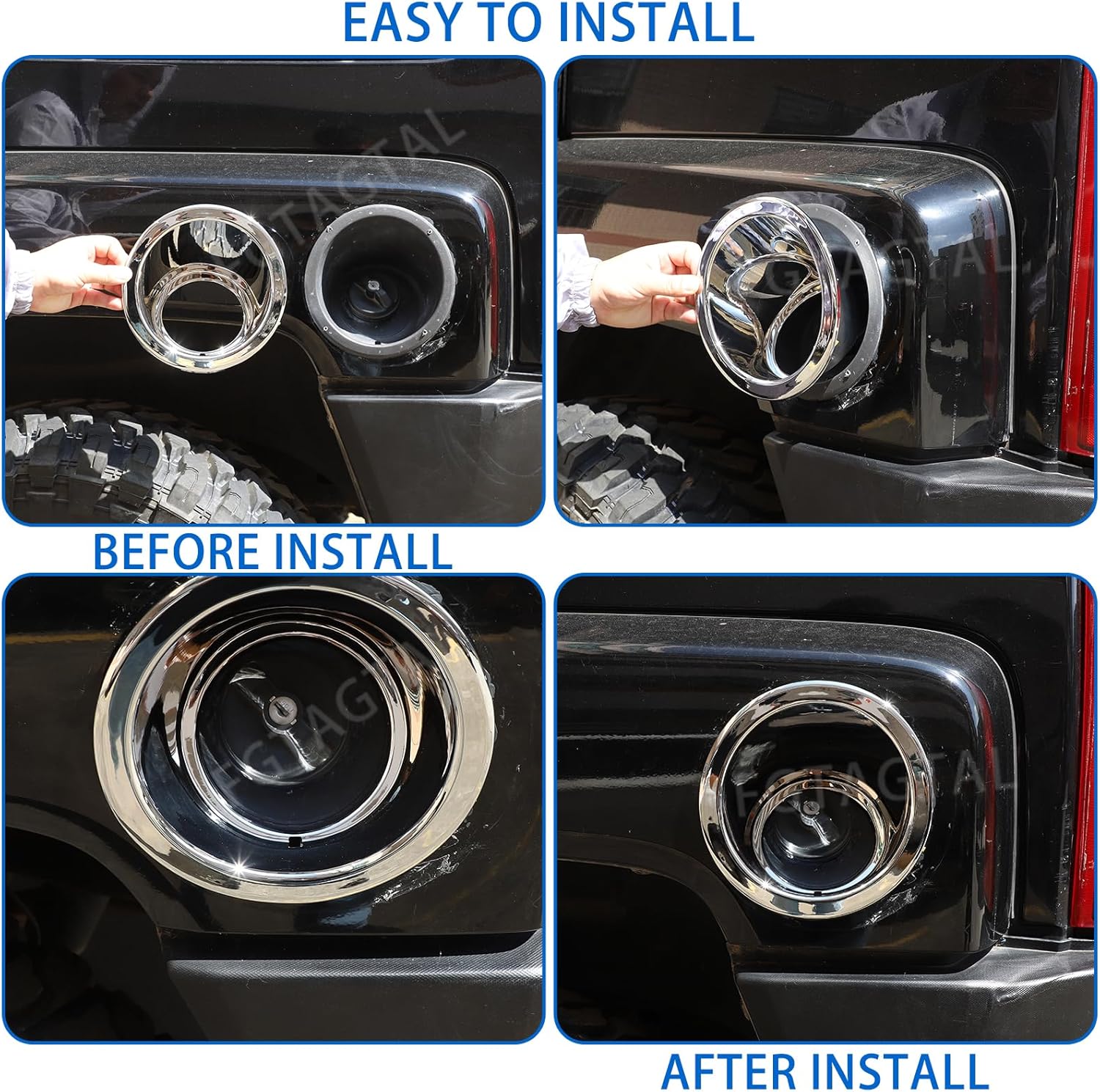Gas Cap Fuel Filler Door Cover Compatible with Hummer H3 2005-2009, ABS Fuel Tank Cap Trim, Exterior Fuel Tank Cap Protector Trim Accessories (Bright Silver)