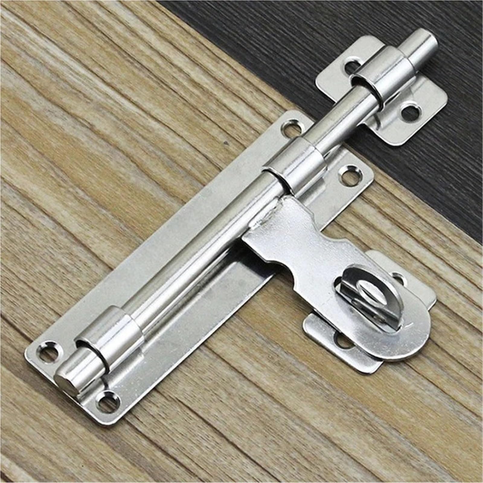 Set di 5 serrature for porta in acciaio inox con chiavistello e lucchetto, spazzolato Per Porta