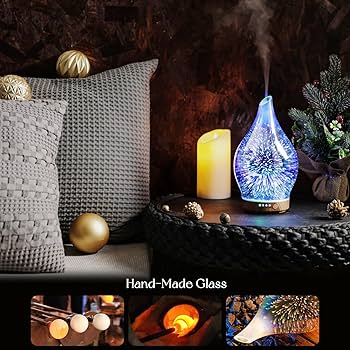 Amazon.com: Porseme Oil Diffuser 3D Glass Aromatherapy Ultrasonic