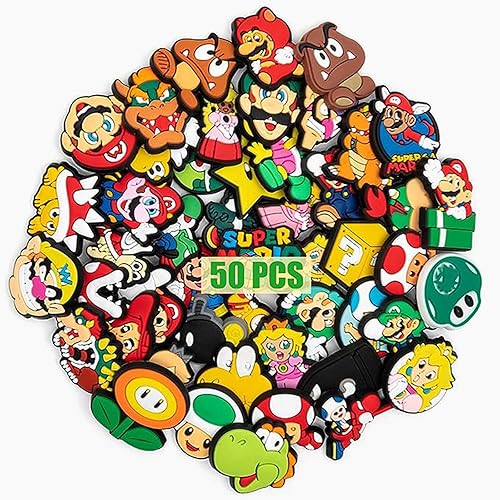 Encantos de cocodrilo gamer para niños 50 piezas de dijes de cocodrilo de videojuegos para gamer encantos de cocodrilo de dibujos animados lindos