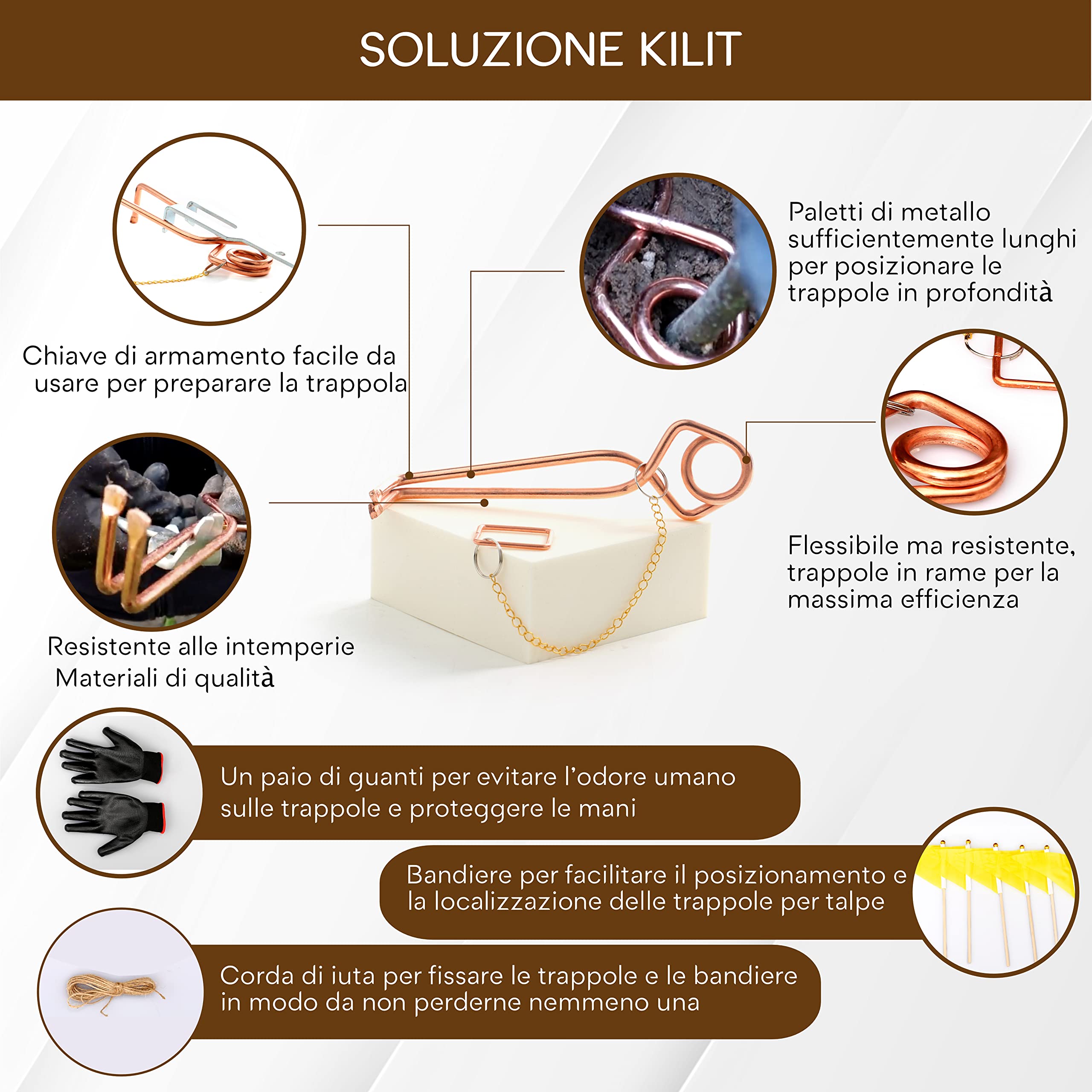 Trappola per Talpe Professionale [Set da 10] - Trappola Meccanica Riutilizzabile - Anti Talpe Senza Veleno - Grandi Superfici