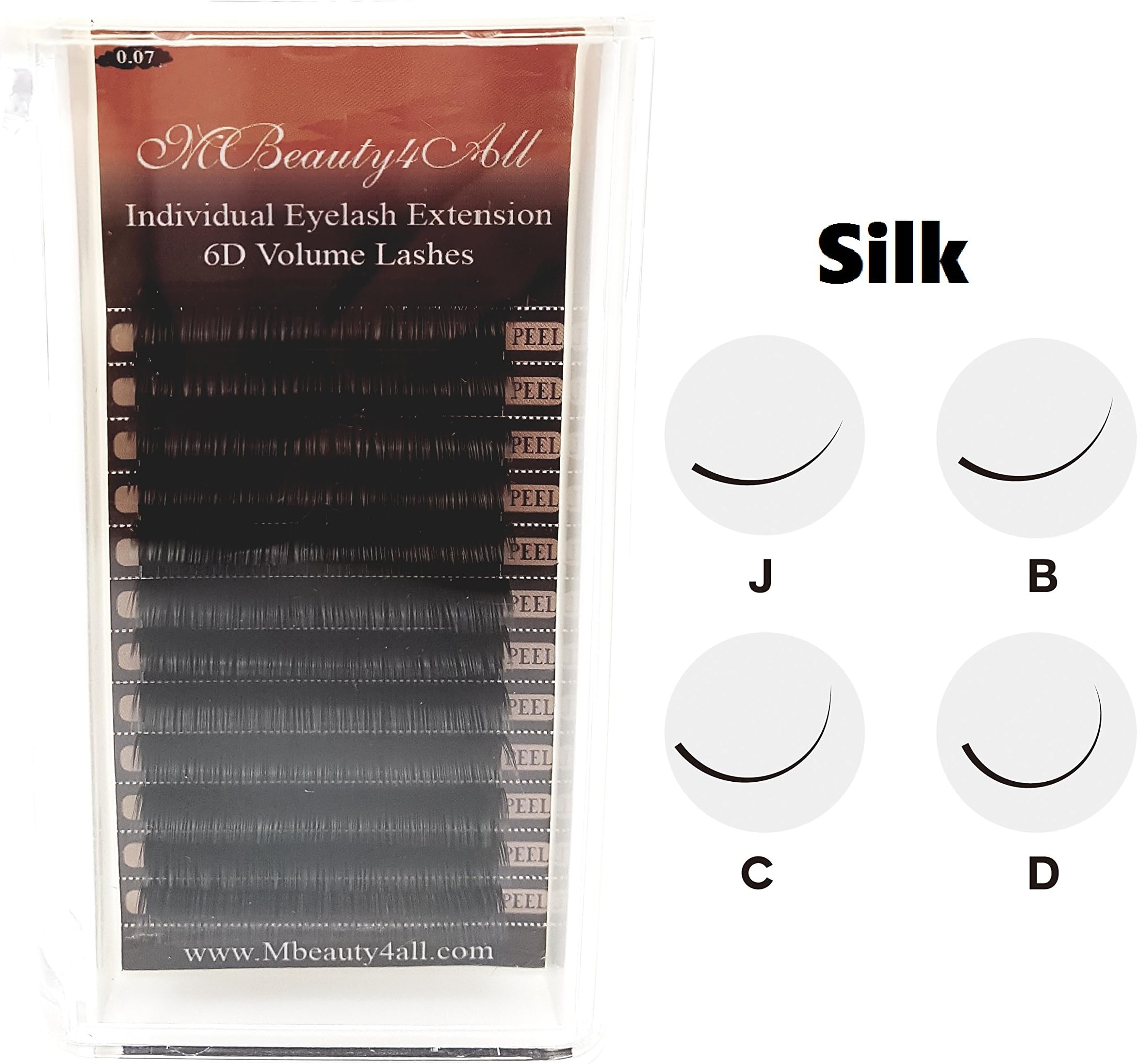 MBeauty4all 0.07 /C- curl (12mm) Silk XD Volume Lash Semi Permanent Individual Eyelash Extensions
