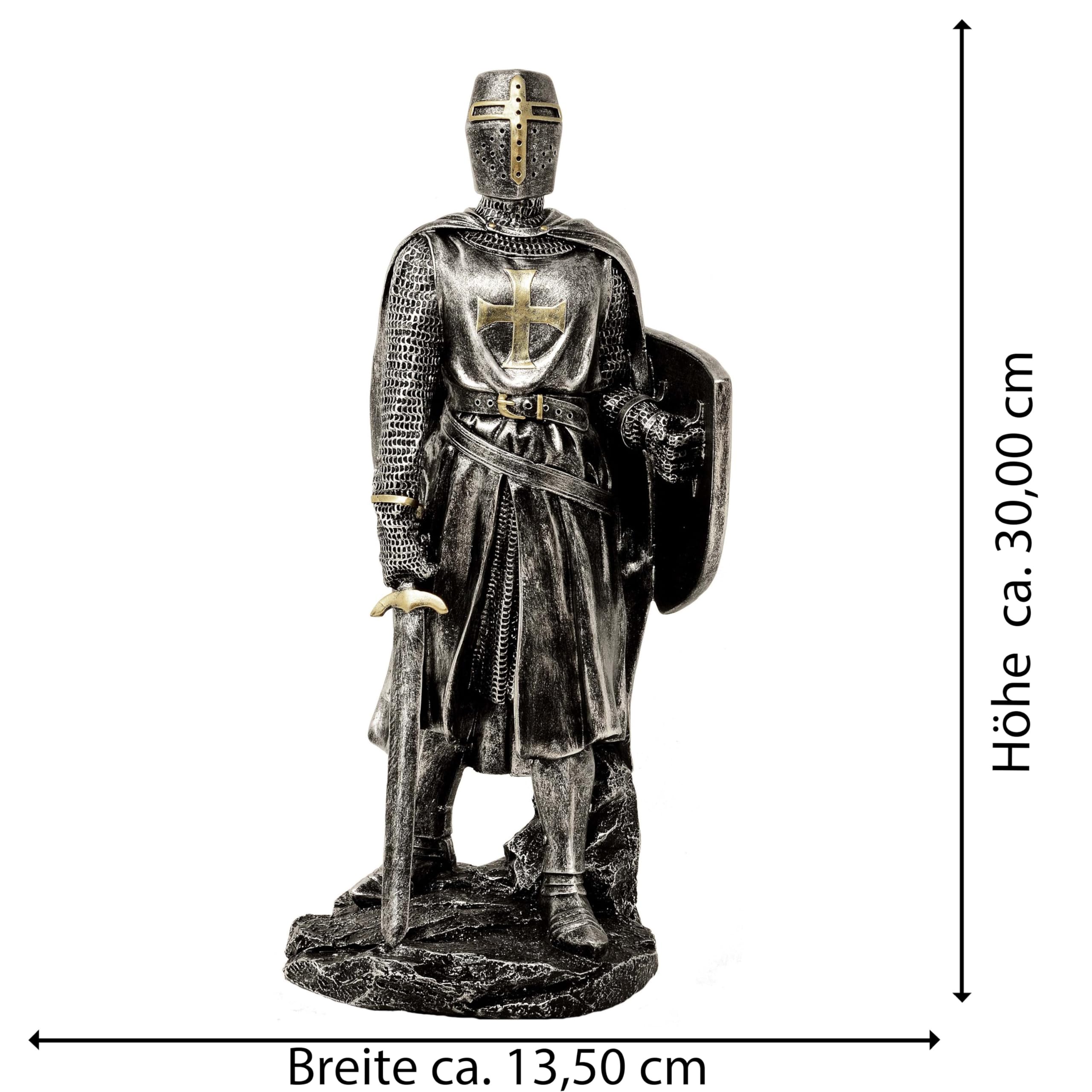 Kreuzritter silber-bronzefarben mit Schwert - Mittelalter, Ritter, Knight