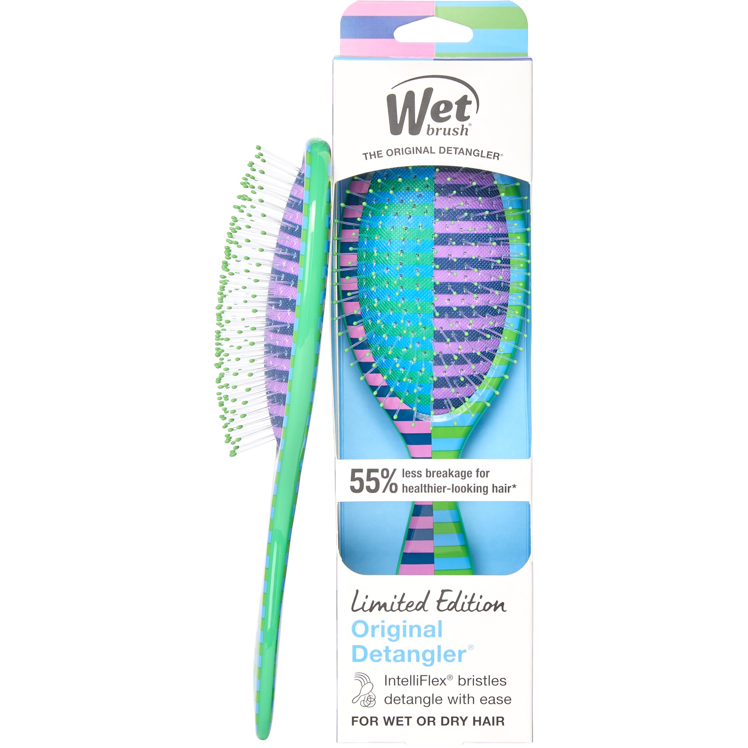 Wet Brush Original Detangler Hair Brush, Flexible Bristles Gently Detangle All Hair Types, Works on Wet or Dry Strands, Ergonomic Handle, Reduces