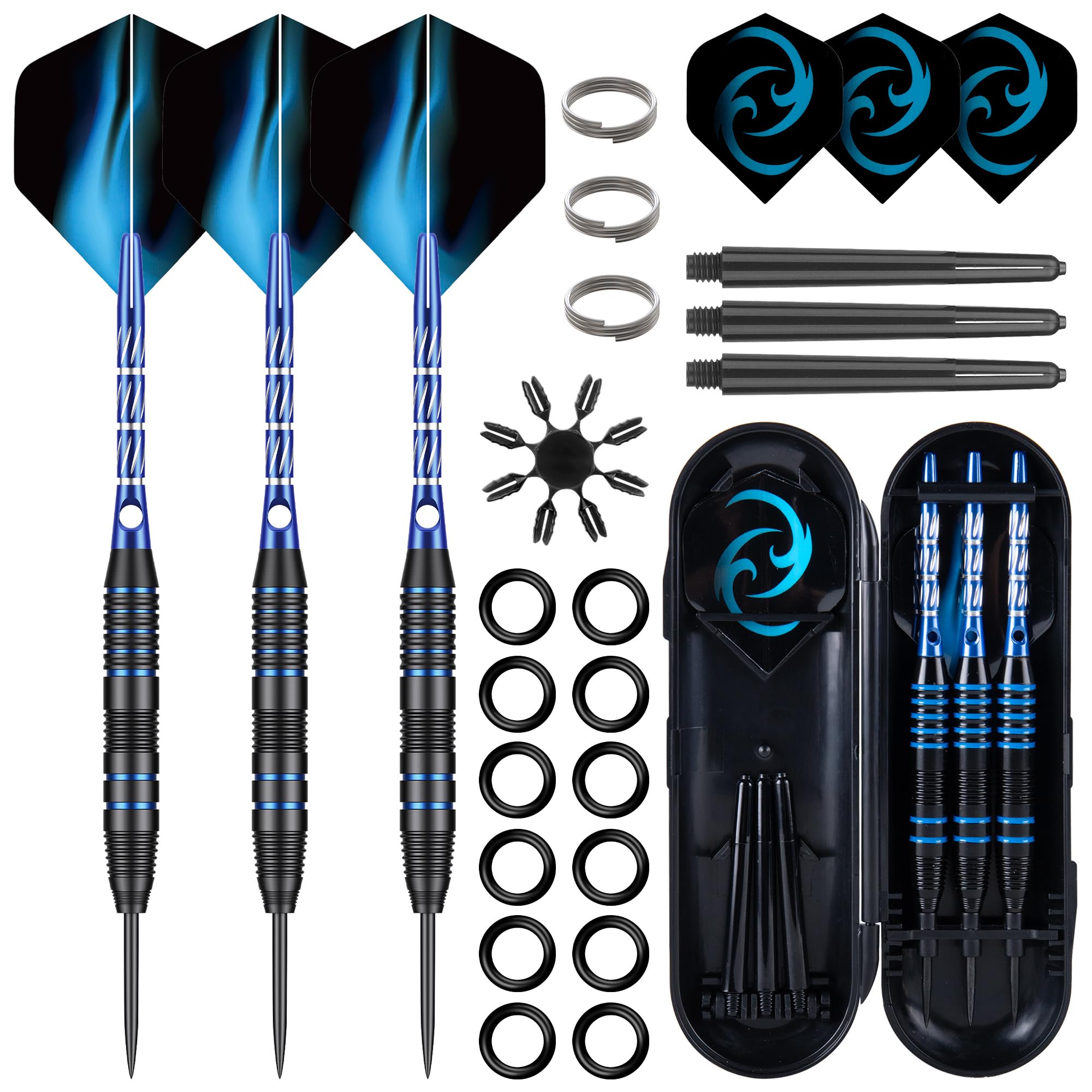 WayArrival 3er Set 24g Dartpfeile mit Metallspitze, Professionelle Steeldarts für Präzision, Inklusive Ersatzflügel und Aufbewahrungsetui, Ideal für Anfänger & Profis