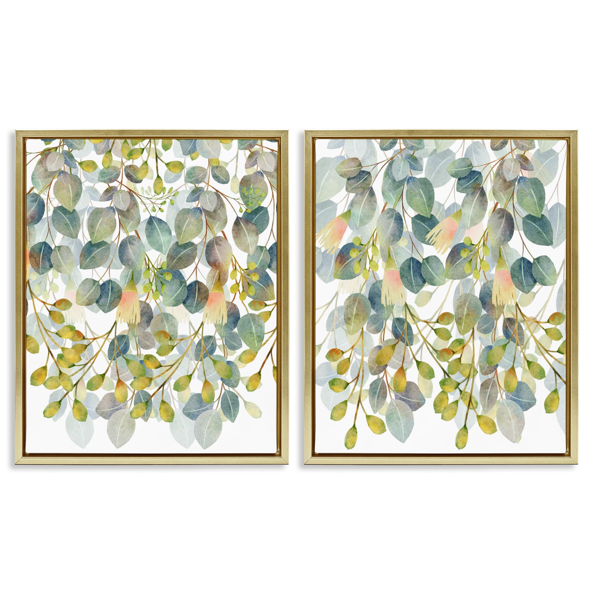 Layered Ivy Botanical, 16 x 20 Inch Canvas in Floater Frame Set