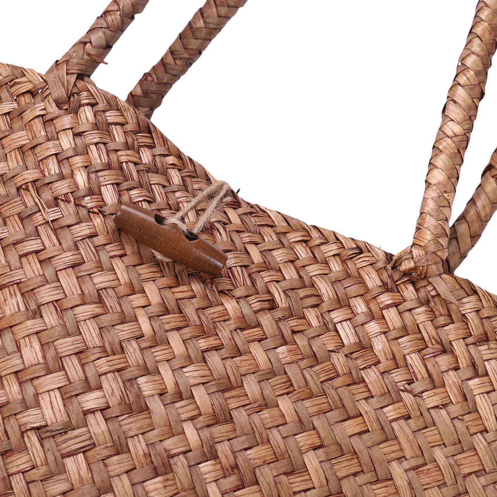 5 bolsas de mano de encaje de mimbre, bolsa de hombro, bolsa de paja de compras, Color de la foto, Talla