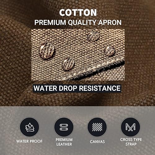 Miniatura 5 de carrotez Adjustable Over sized Plus Size Canvas Apron with Pockets Men and Women Aprons