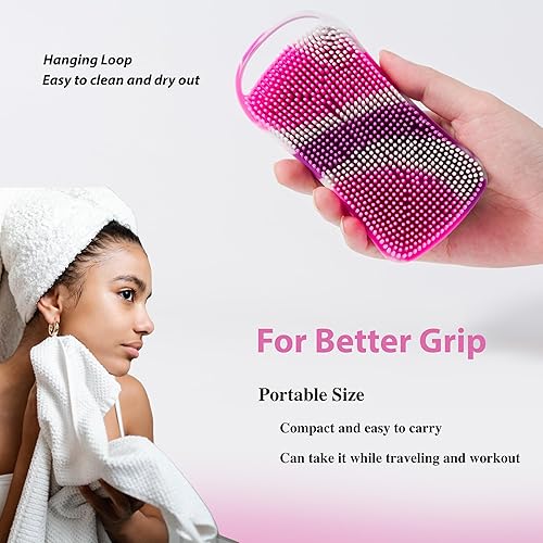 Miniatura 3 de Exfoliante corporal de silicona 2 en 1, esponja de silicona suave para pieles sensibles, masajeador de cuero cabelludo de ducha, fácil de limpiar,