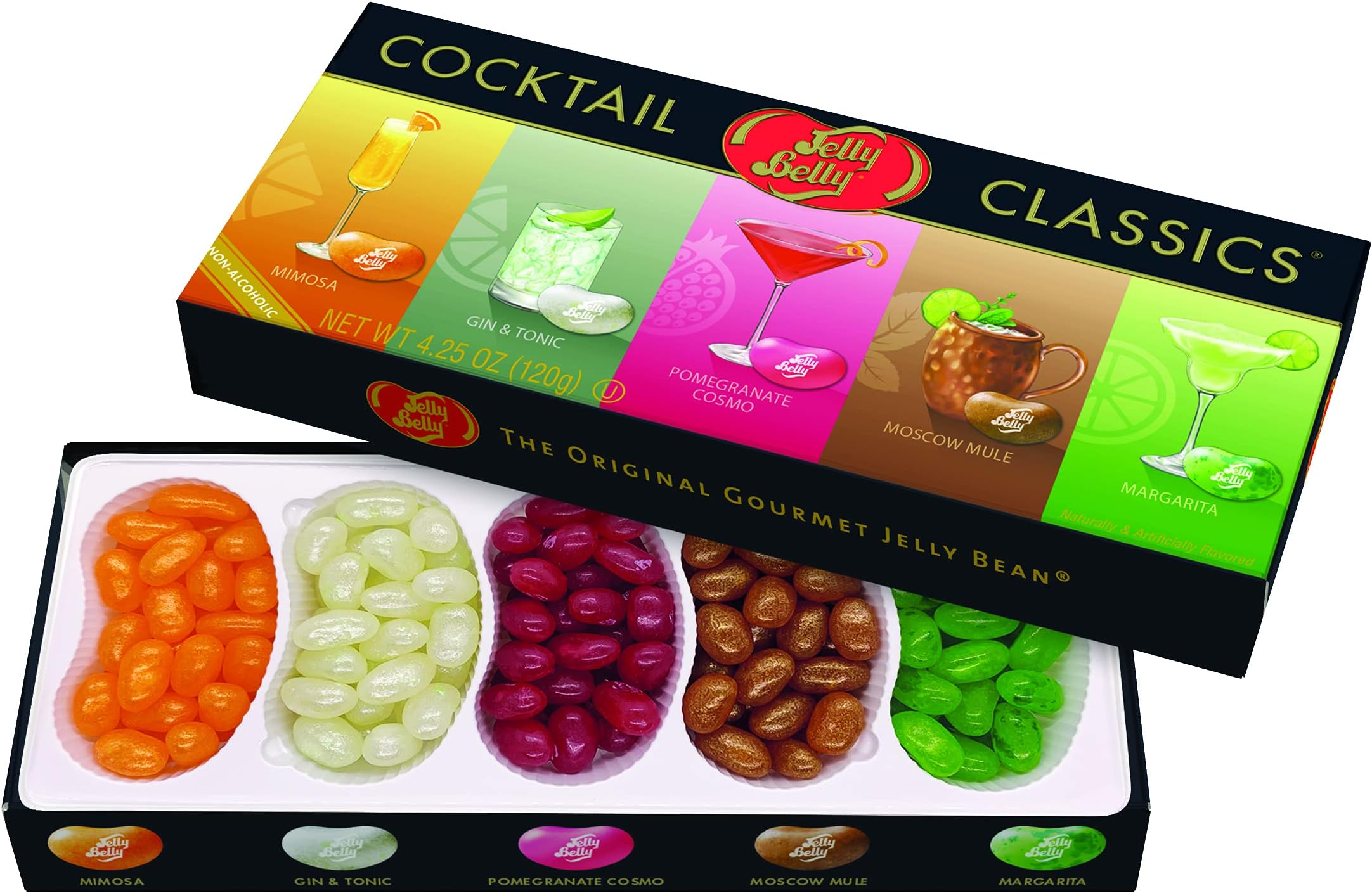 Jelly Belly Cocktail Classics Jelly Beans Gift Box, 5 Cocktail Flavors, 4.25-oz