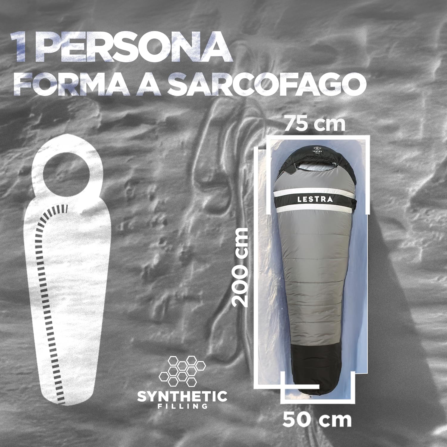 Lestra Sport - Greenland 200 — Sacco a Pelo Freddo Estremo — T° Limite Comfort -11 °C — Caldo & Confortevole — Adulto