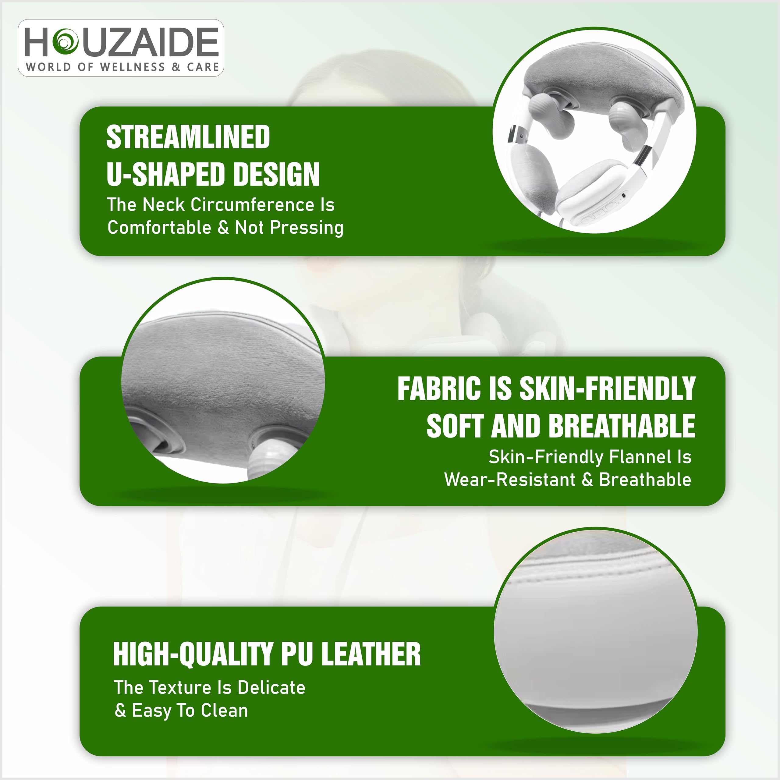 HOUZAIDE Battery Powered Neck And Shoulder Massager For Neck, Shoulder And Migraine Pain Relief | 6D Massage Device With Heat & Kneading | Raksha Bandhan Gift Option 3