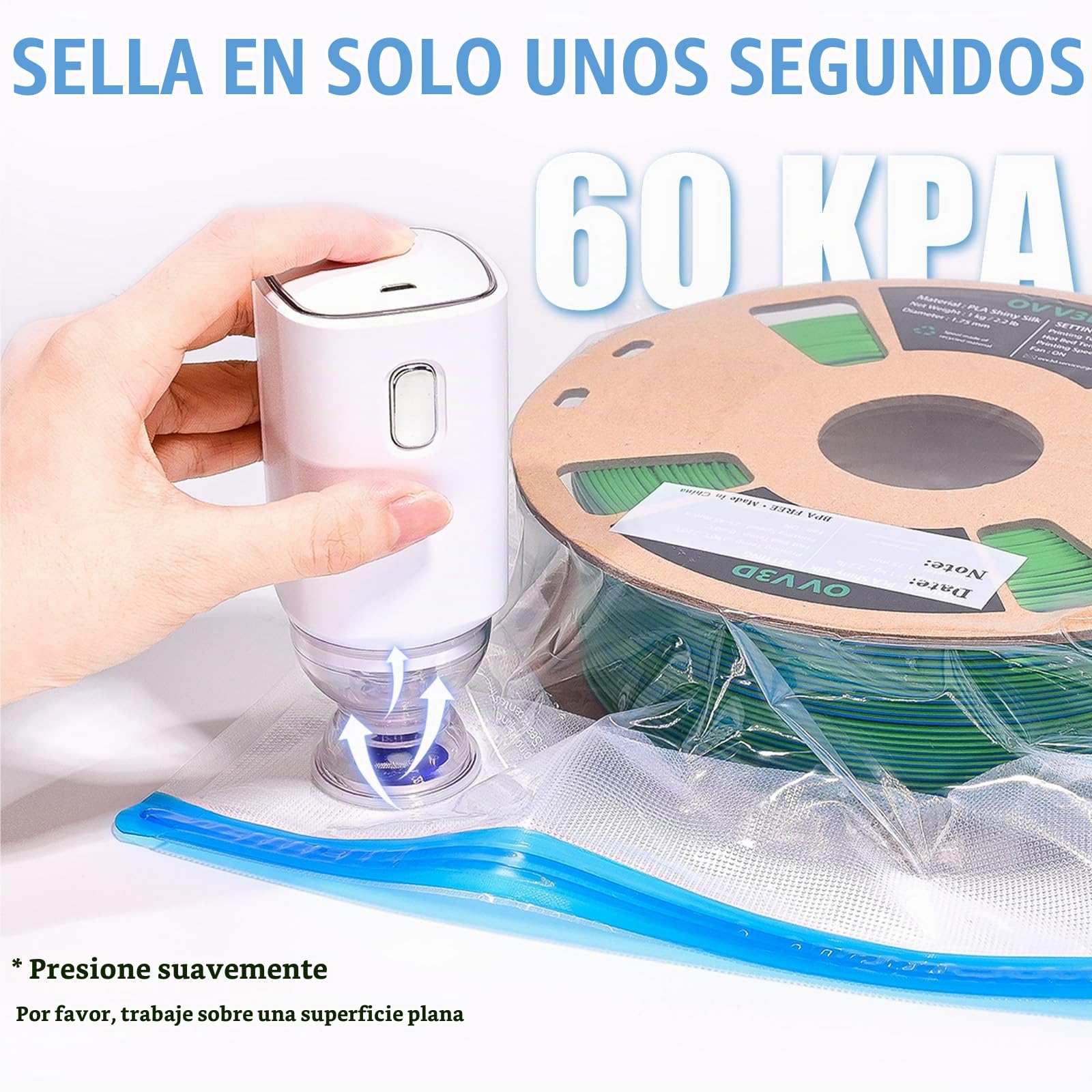 OVV3D Filamento 3D Bolsas Antihumedad Kit,Impresora 3D Filamento vacio Bolsas 30 Piezas (32x34cm) Humedad con 1 Bomba vacio Automática 1 Trockenmittel, Vacío Reutilizables Espesamiento Transparentes