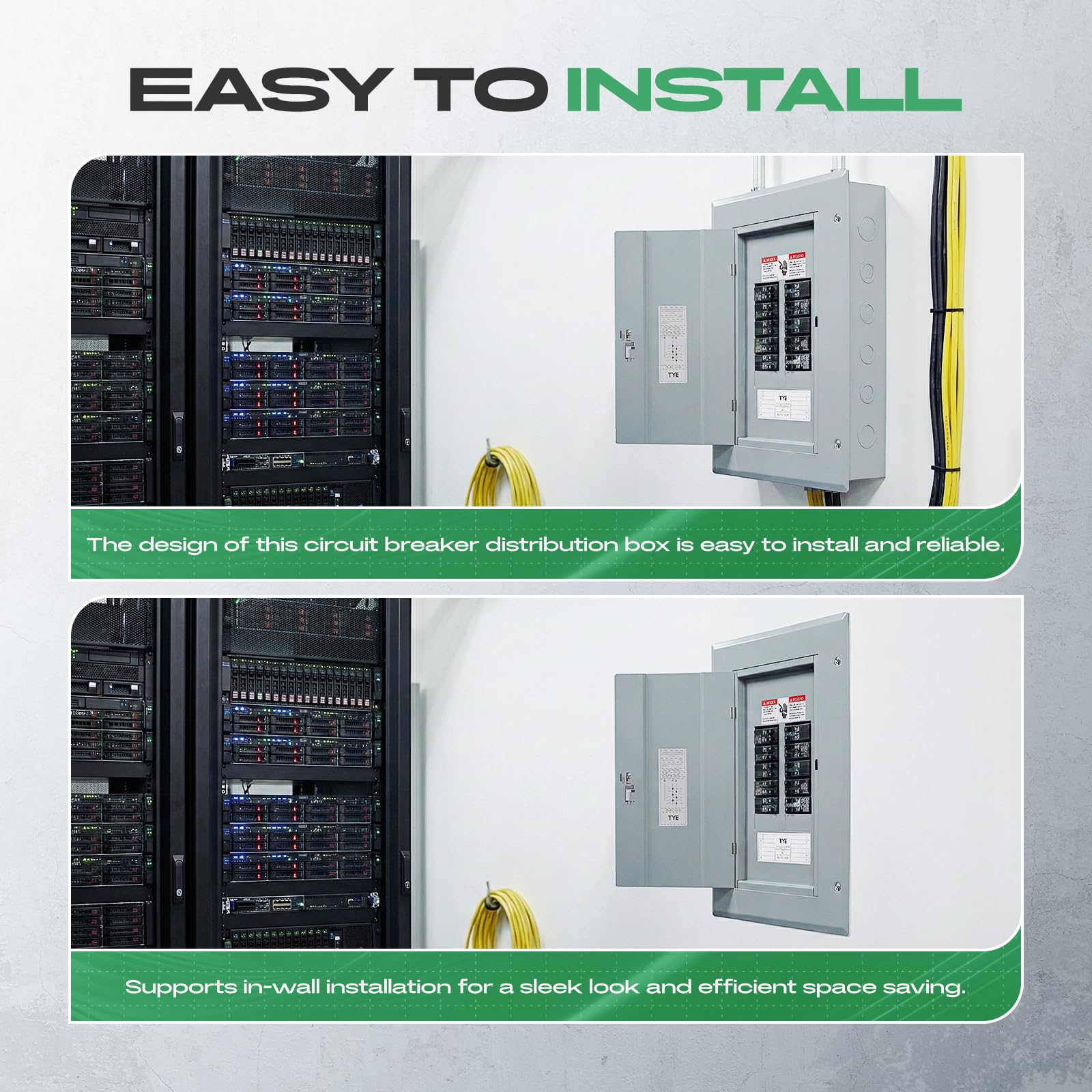 Circuit Breaker Panels 12 Space 125 Amp, 120V/240V Circuit Breaker Box with Main Lug Steel Enclosure for Sub Panel Applications Indoor Load Center — Amazon image 7