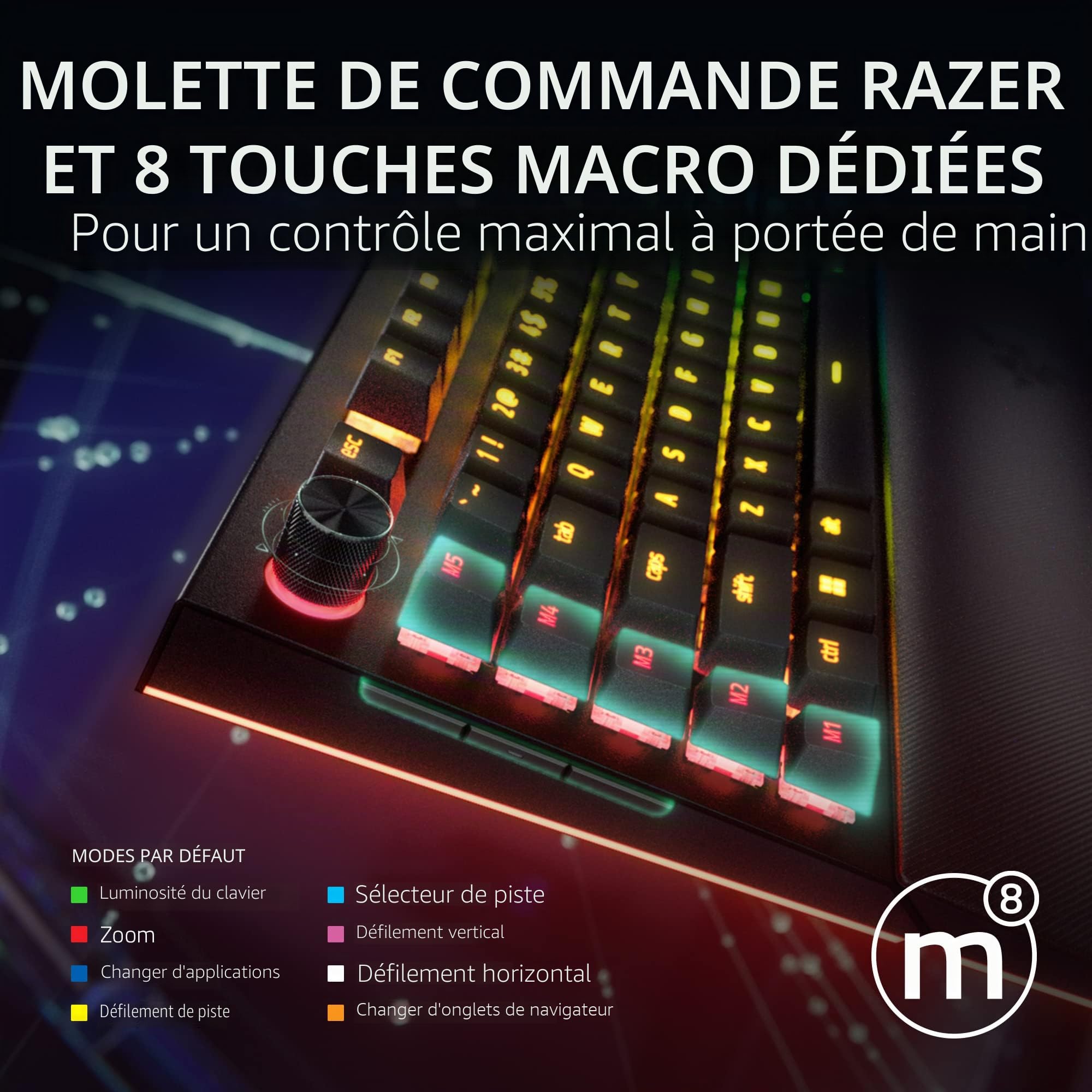 Razer BlackWidow V4 Pro Clavier de jeu mécanique avec commutateurs tactiles verts