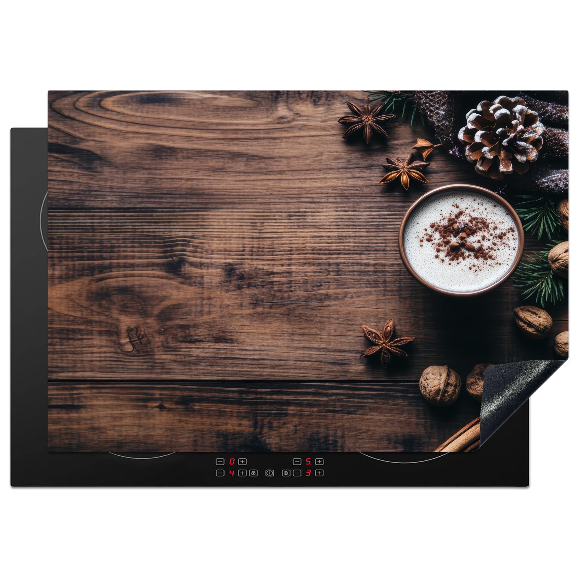 KitchenYeah© Induction Hob Protector Mat 20.5"x29.5" / 75x52 cm Cooker Top Protectors Cover Ceramic Covers Electric Hobs Vinyl Wood - Rustic - Warm - Nature