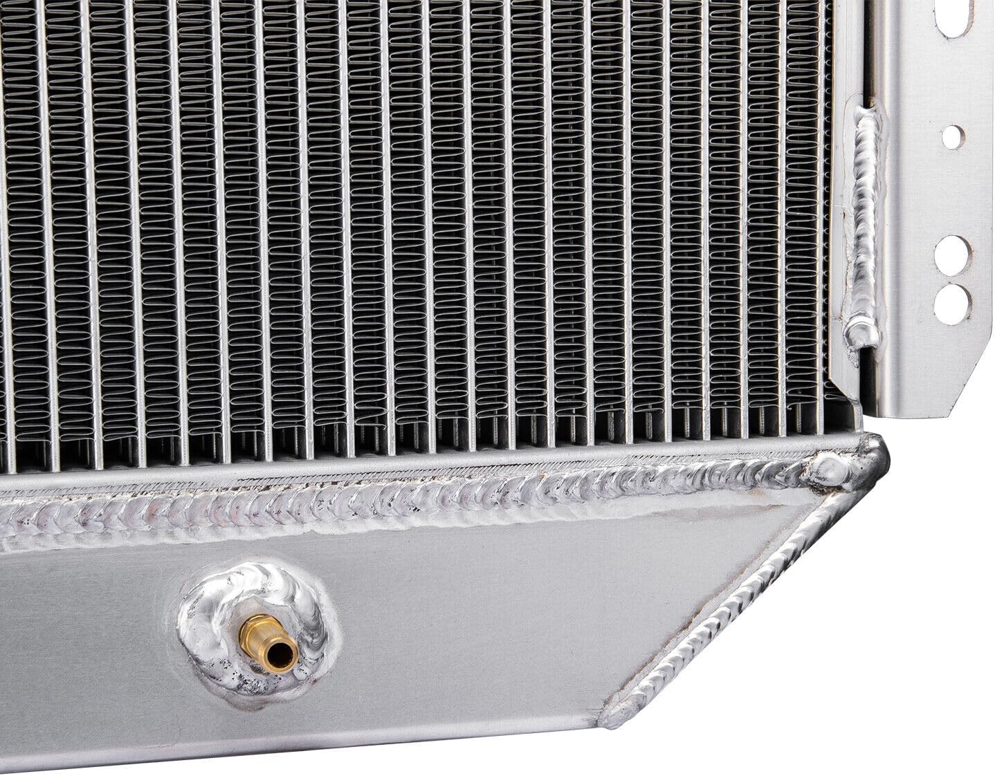 CU433 3 Row Aluminum Radiator for 1966-1979 Ford F-Series F100 F150 F250 F350 F500 Bronco 400 Trucks V8 Radiador Downflow Radiators 1967 1968 1969 1970 1971 1972 1973 1974 1975 1976 1977 1978