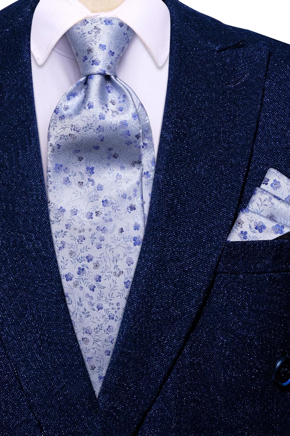 Dubulle Ties for Men Silk Mens Paisley Floral Striped Necktie and Handkerchief Cufflinks Wedding - Image 6