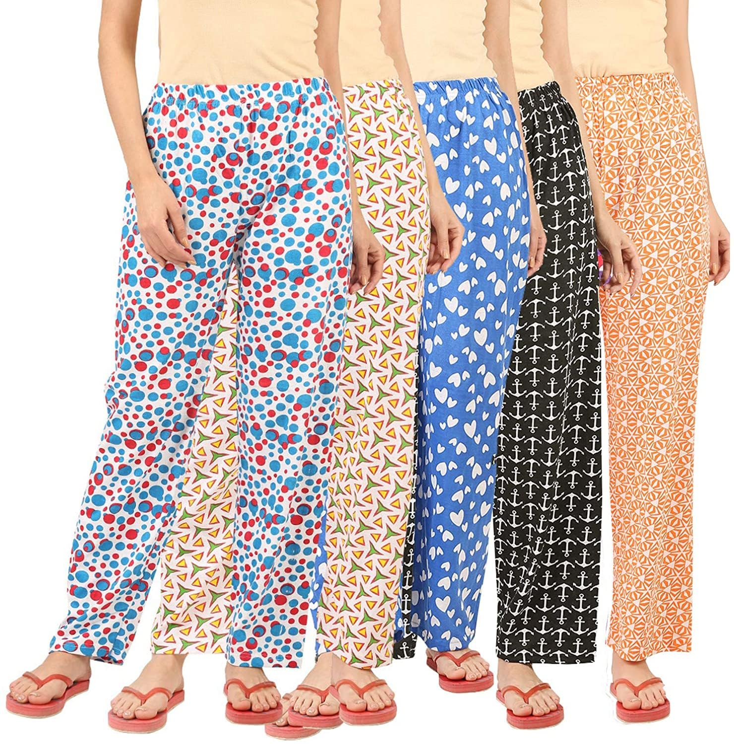 Womens Track Pant Lower Fully Stretchable Free-Size Cotton Printed Payjama/Lounge Wear –Soft Cotton Night Wear/Pyjama for Women(Pack of 5 Pcs),Prints May Vary (Assorted Pyjama)-image-42