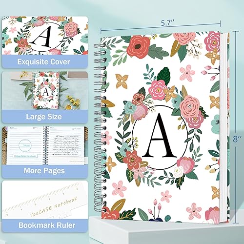 Miniatura 5 de Cuaderno en espiral de tapa dura de 5.7 x 8 pulgadas, 120 páginas para mujeres y hombres, cuadernos A5 con rayas universitarias, bonito diario