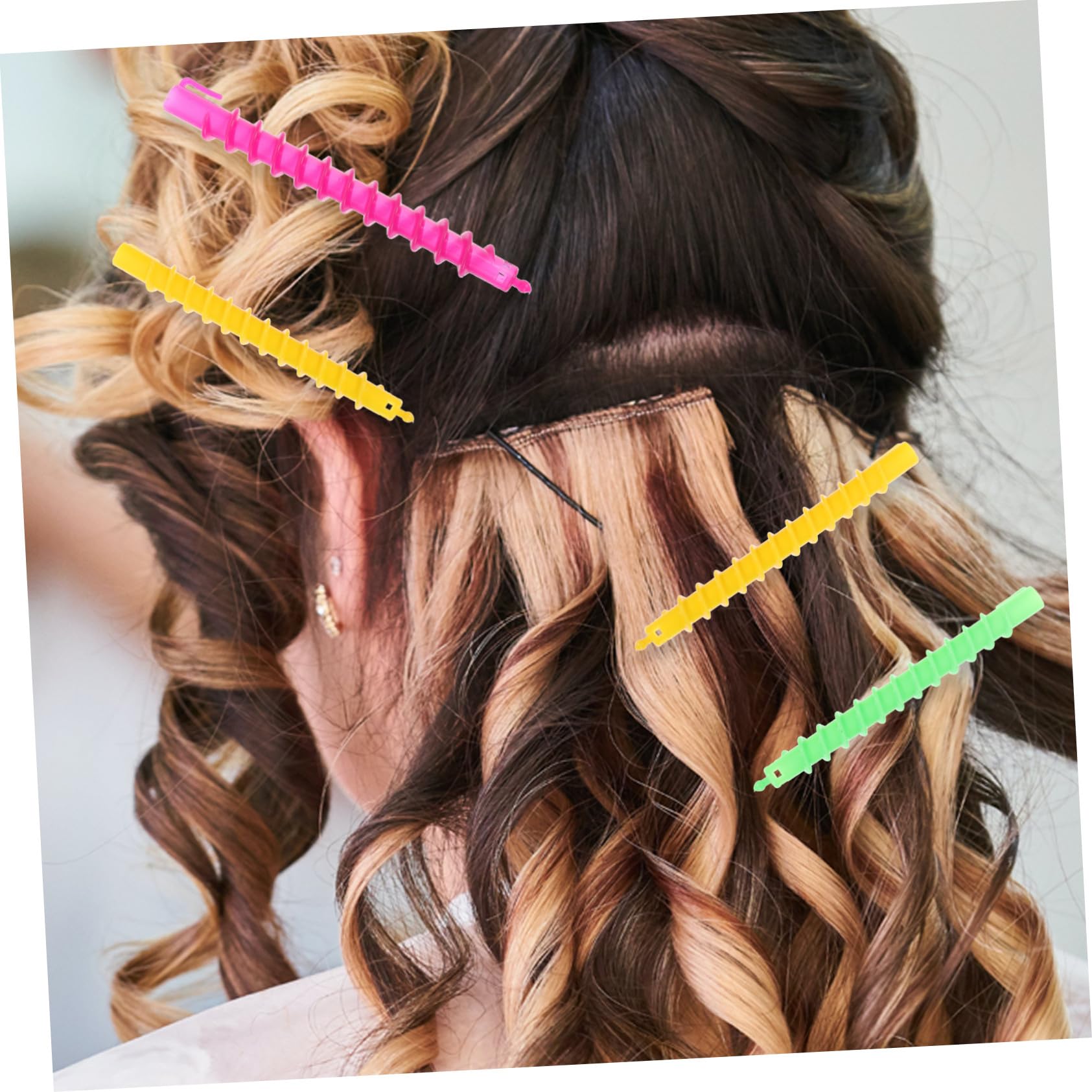 LIFKOME Varillas para Permanente de Pelo Espiral 100 Pcs Grandes, Rizadores de Cabello Abs para Mujeres Cabello Largo, Herramienta para Rizar en Salones y Uso Doméstico Color Aleatorio