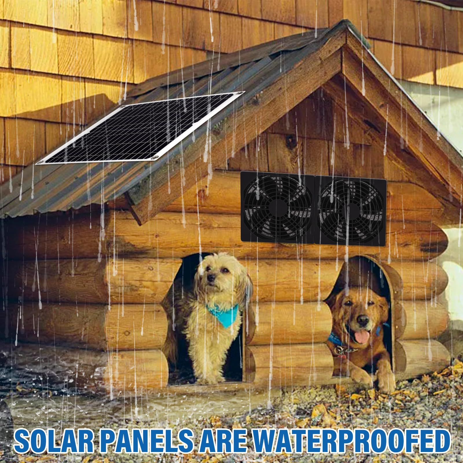 Kit Ventilatore Solare Con Pannello Solare Da 15 W, Impermeabile A Energia Solare, Doppio Ventilatore, Ventilatori Di Raffreddamento Vengono Utilizzati In Pollaio, Serre E Gabbie Per Animali