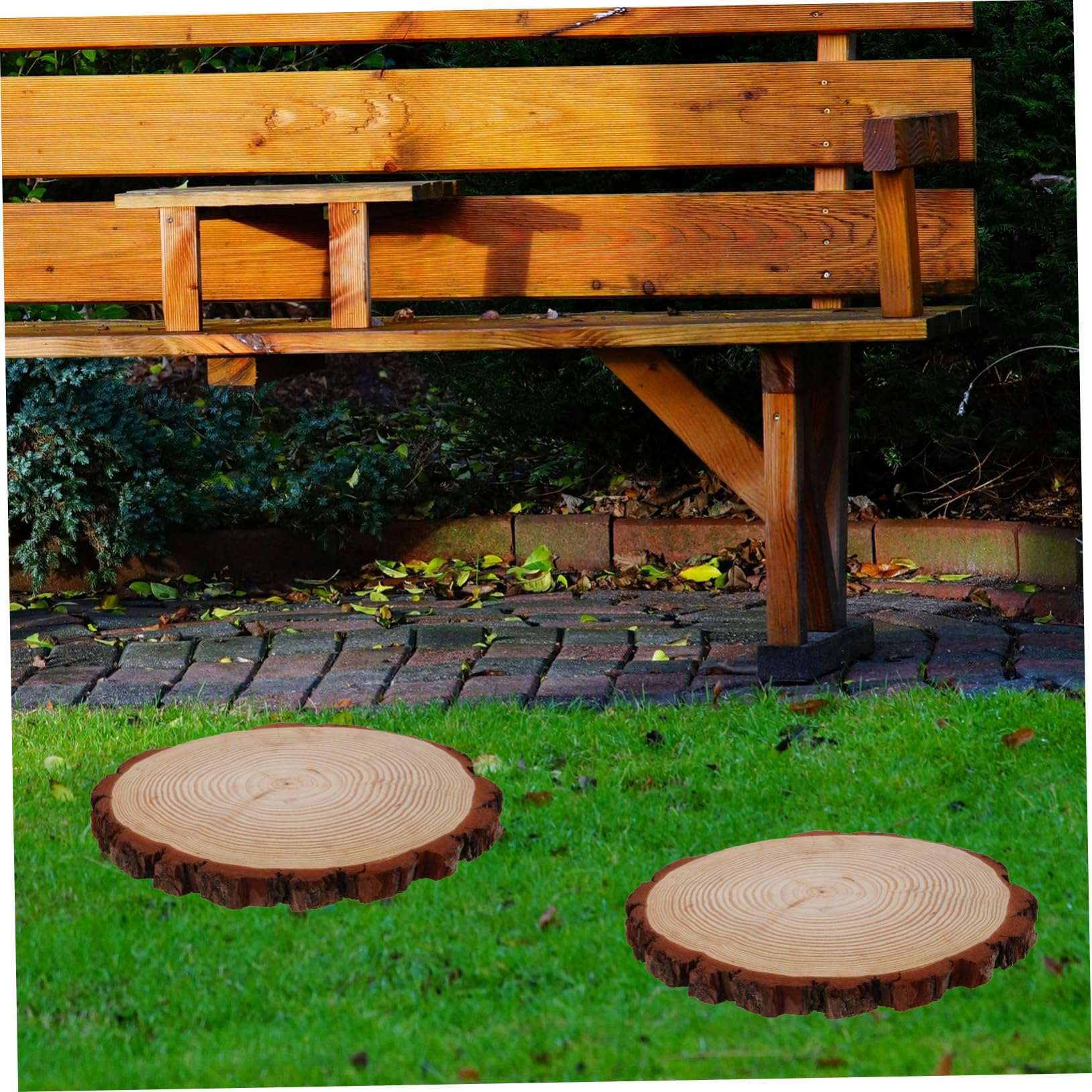 BESPORTBLE Piedras Decorativas para Jardín de Madera Beige, Escalones Resistentes para Exteriores y Caminos de Cemento, Decoración Práctica y Delicada para Jardín