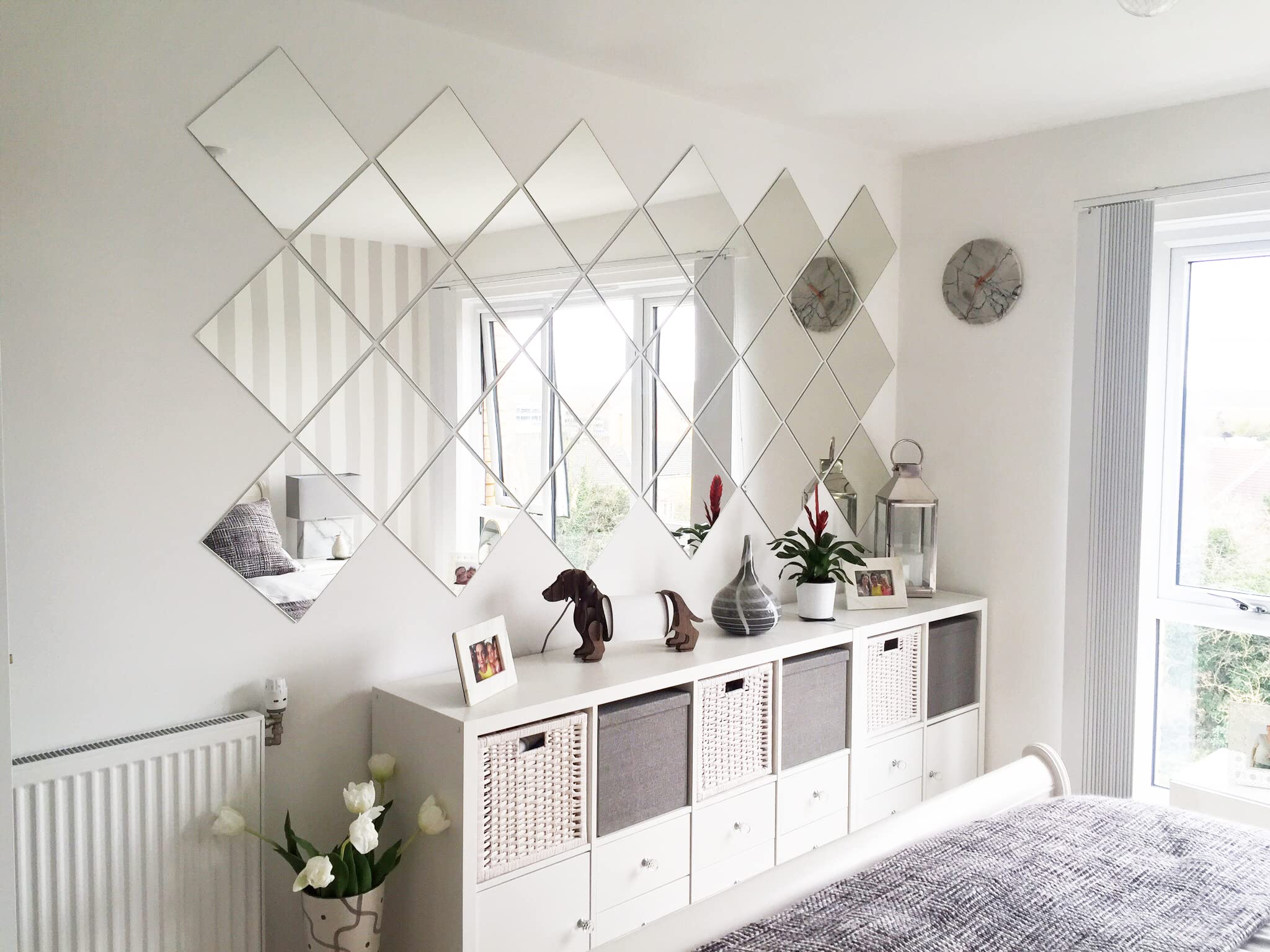 W Waterstone Mirrors & Frames 30 x 30cm Square Glass Mirror Tiles (6)