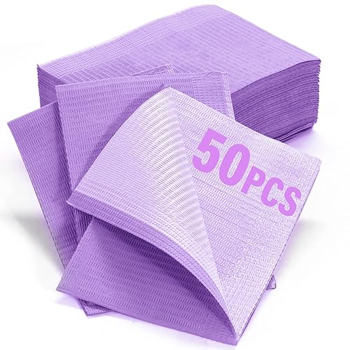 Miniatura 23 de LA MIERE 100P Baberos Dentales Desechables Rosa de 13 x 18 pulgadas - Hoja de Babero para Tatuajes Impermeable de 3 Capas, Cubierta de Bandeja