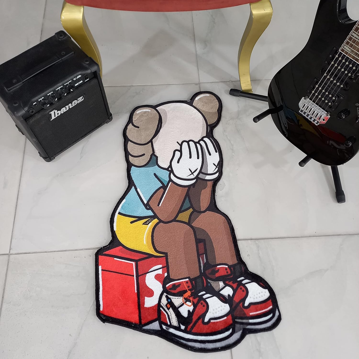 Hypebeast Rug Decorative Non Slip Shaped Carpet Mat for Home Decor (Ultra Soft Quality, 1.6x3 ft)