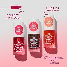 essence | What a Tint! Lip & Cheek Tint | Long-Lasting Liquid Blush & Lip Stain | Non-Sticky & Kiss-Proof | Vegan & Cruelty Free (03 |Peachy Vibes)