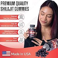 Vista 7 de Gomitas Shilajit del Himalaya prémium de 1000 mg para hombres y mujeres, sin azúcar, orgánicas, sin OMG, aptas para veganos, impulso de energía