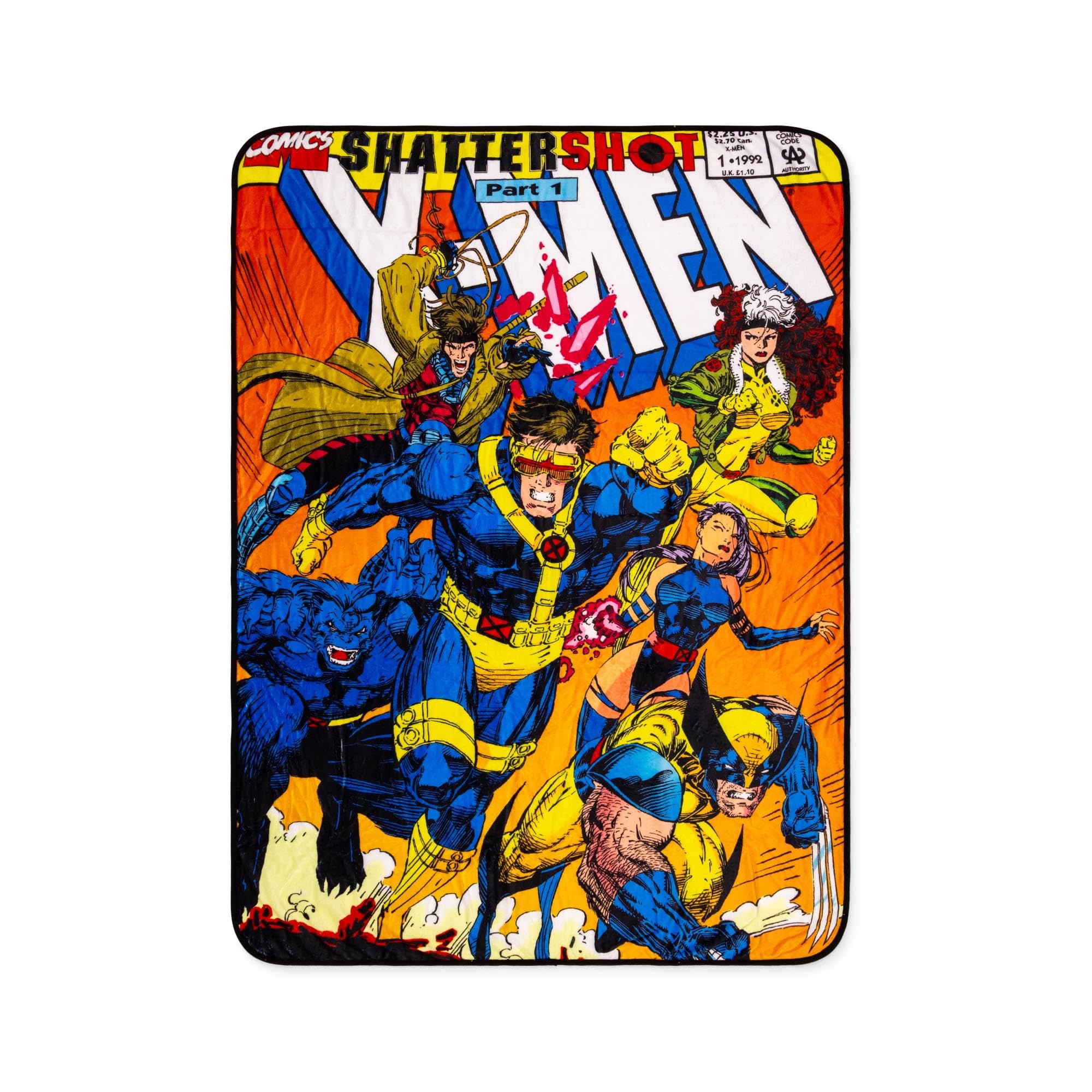 Marvel Comics X-Men: Shattershot Comic Book Cover Fleece Throw Blanket | Soft Polyester Cover for Sofa, Bed | 45 x 60 Inches
