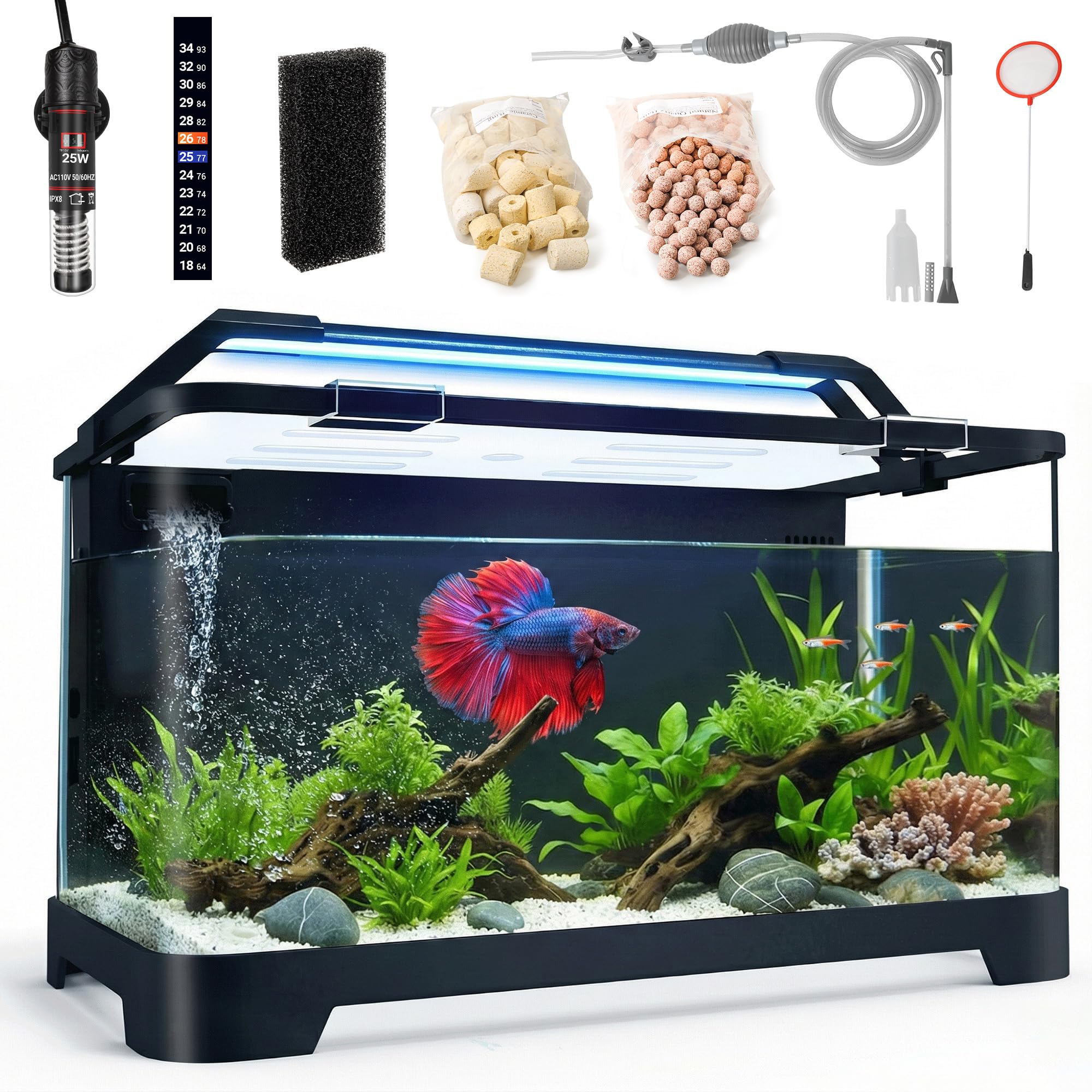 eWonLife 3.5 Gallon Betta Fish Tank