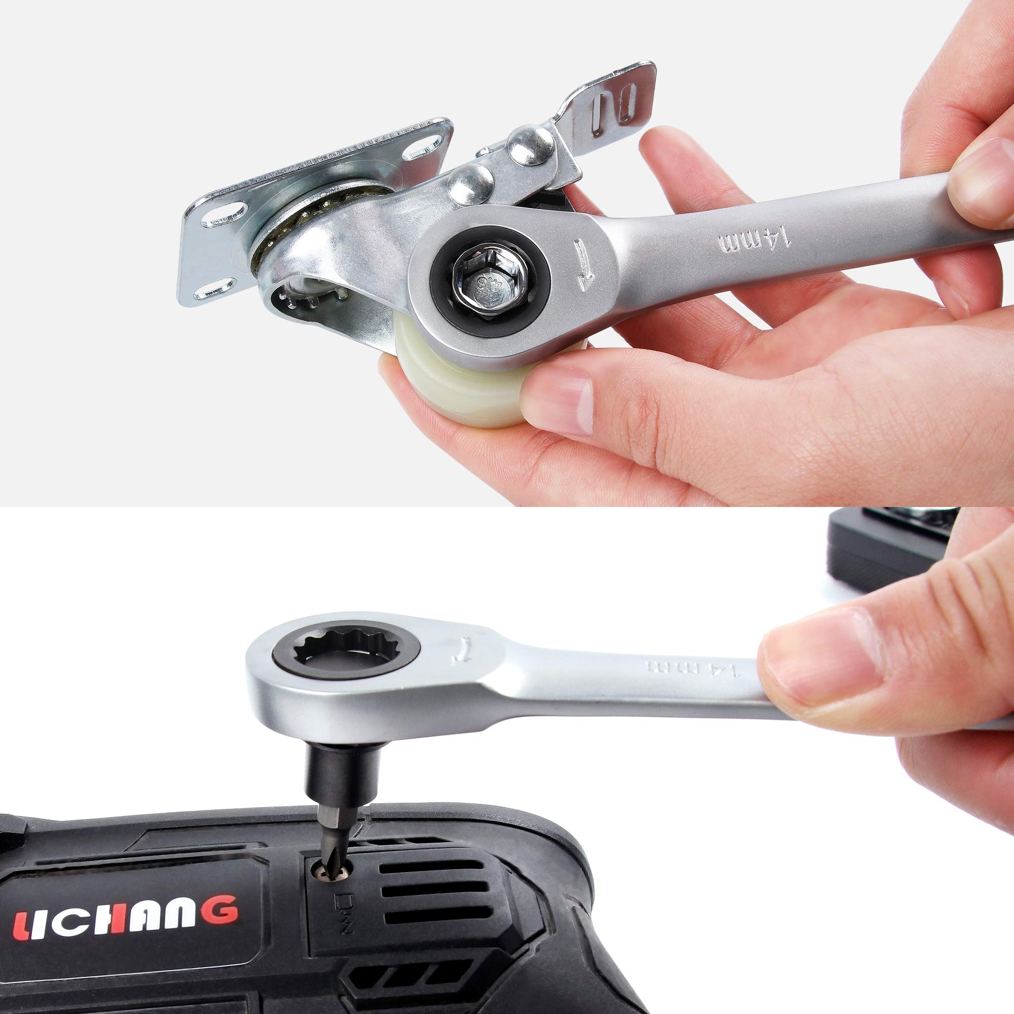 Split Ratchiting Socket 14-19mm Ratchet Wrench Zhushan Double Box End Ratcheting Wrench Set ...