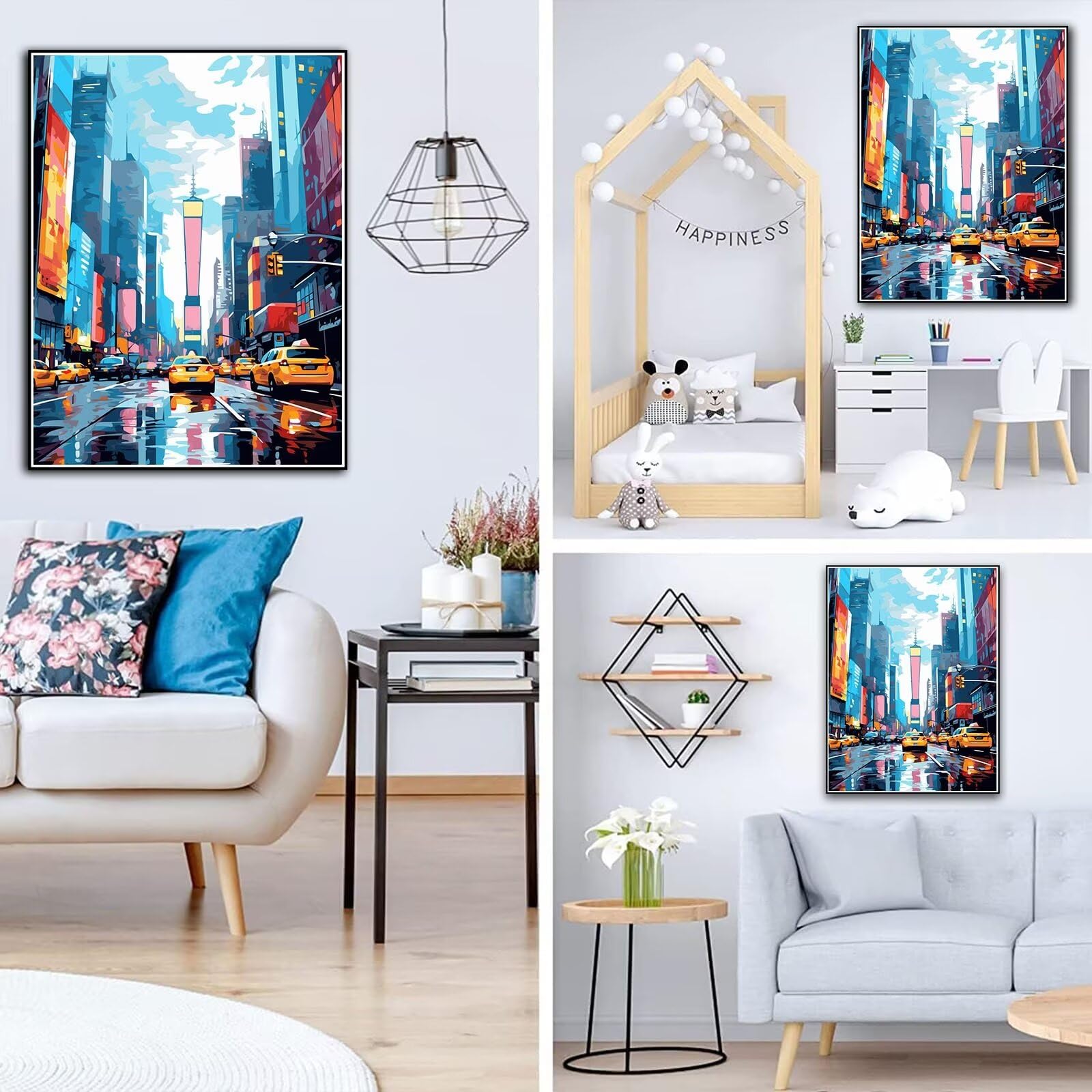 Paint by Numbers Barcellona Dipingi con i Numeri per Adulti, Kit di Pittura a Olio su Tela Fai-da-Te per Bambini, Kit di Dipinti con i Numeri Adulti Principianti per Decor, Senza Cornice