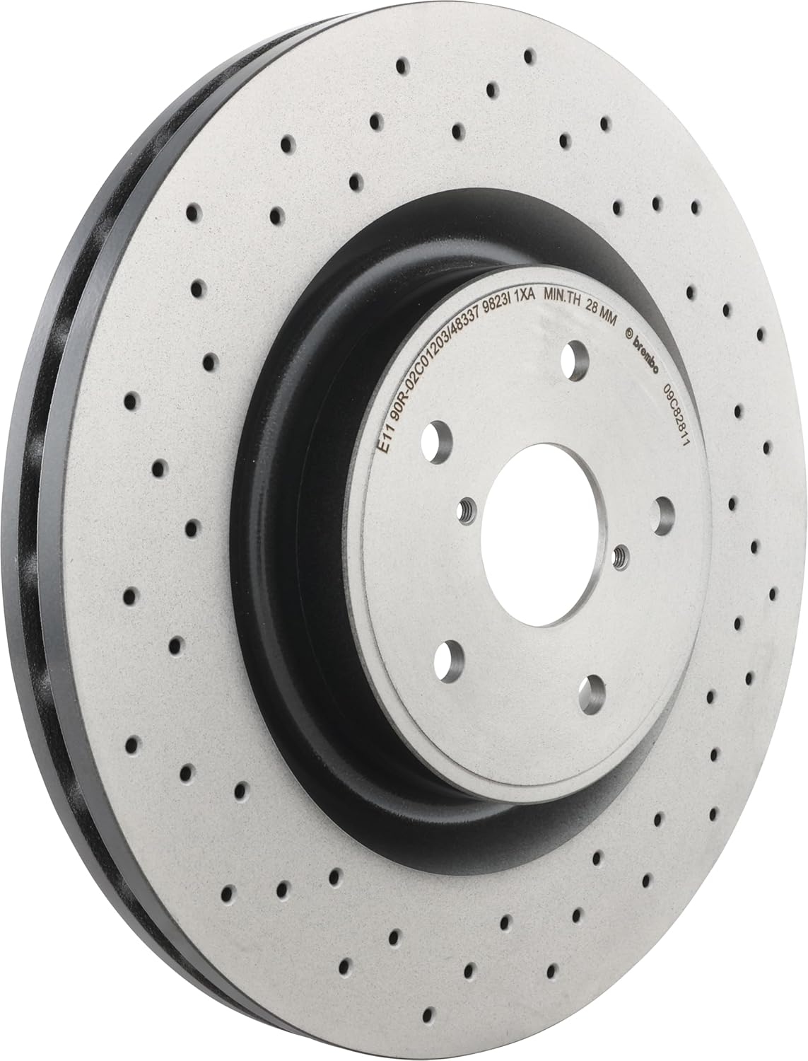 Brembo 09.C828.11 UV Coated Pillar Vented drilled Brake Rotor SUBARU OE# 26300VA000