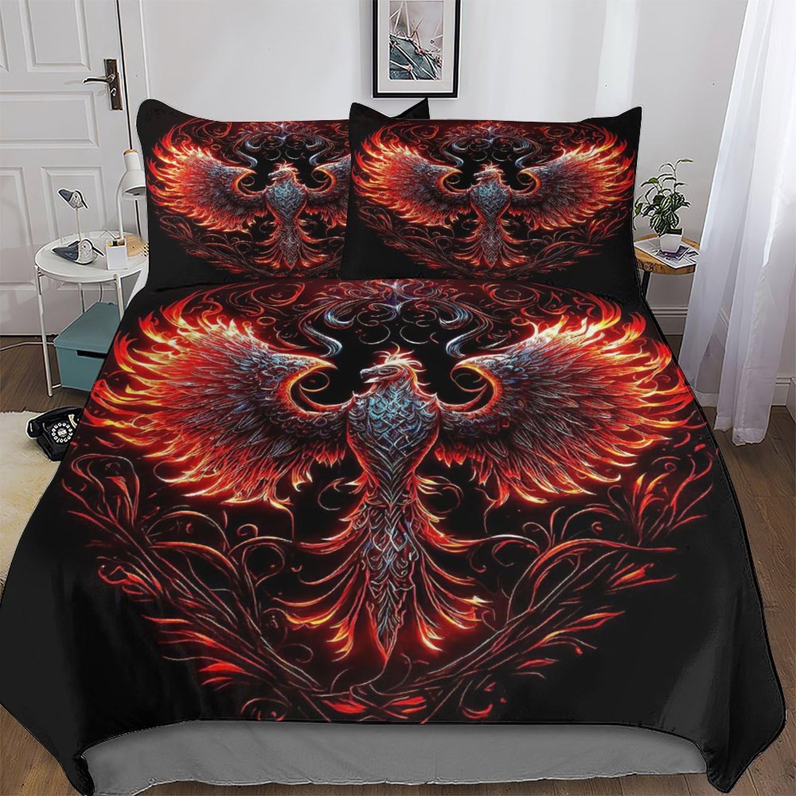 Housse de couette King 220x240 Phénix anti-plis pour grand lit