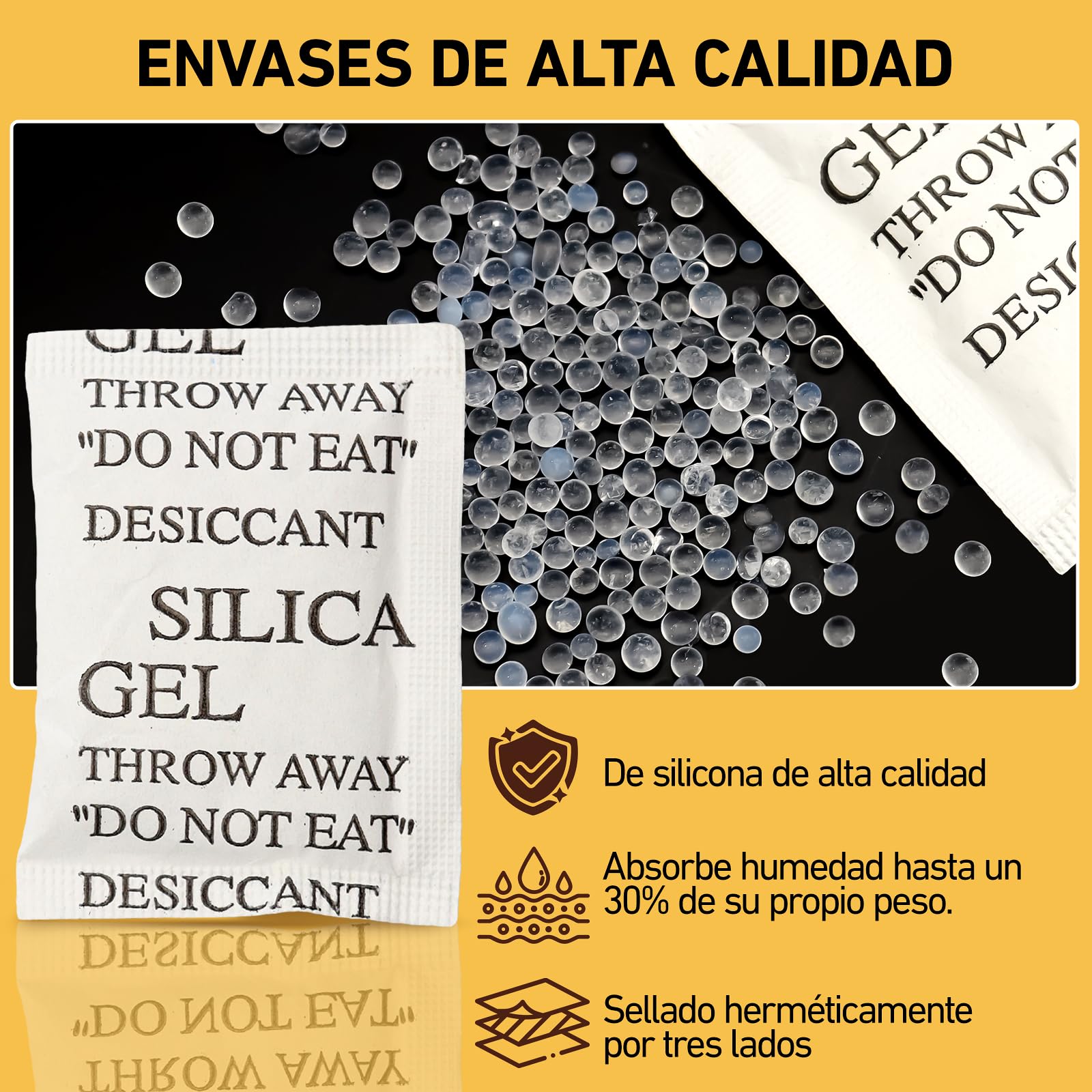 XIANGLONGY 1g x 100 Pcs Bolsas de Gel de Silice, Silica Gel Bolsitas, para Cajones de Ropa y Zapateros, Adecuadas para Eliminar Olores de Humedad y Moho
